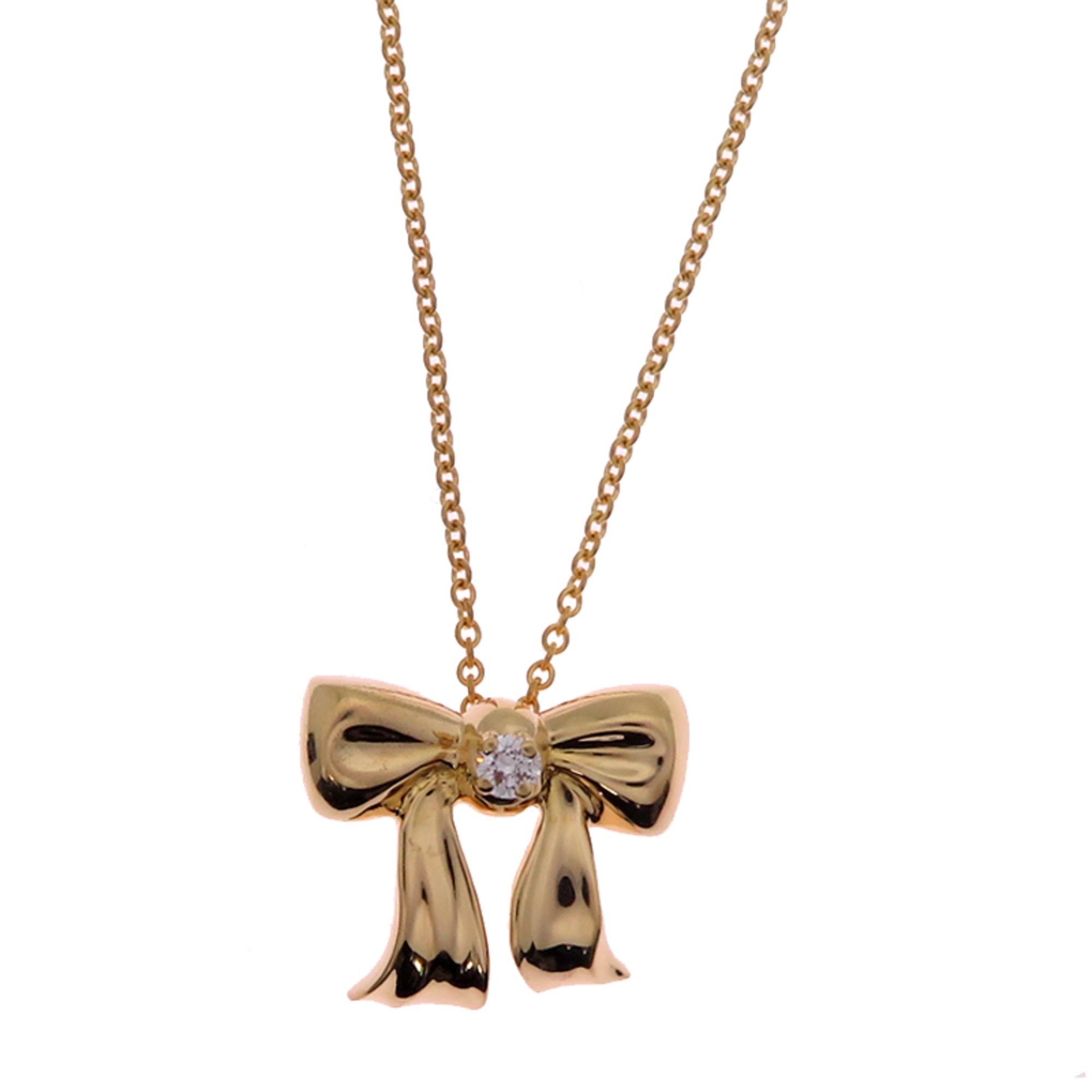 Tiffany Ribbon Women's Necklace in 750 Yellow Gold