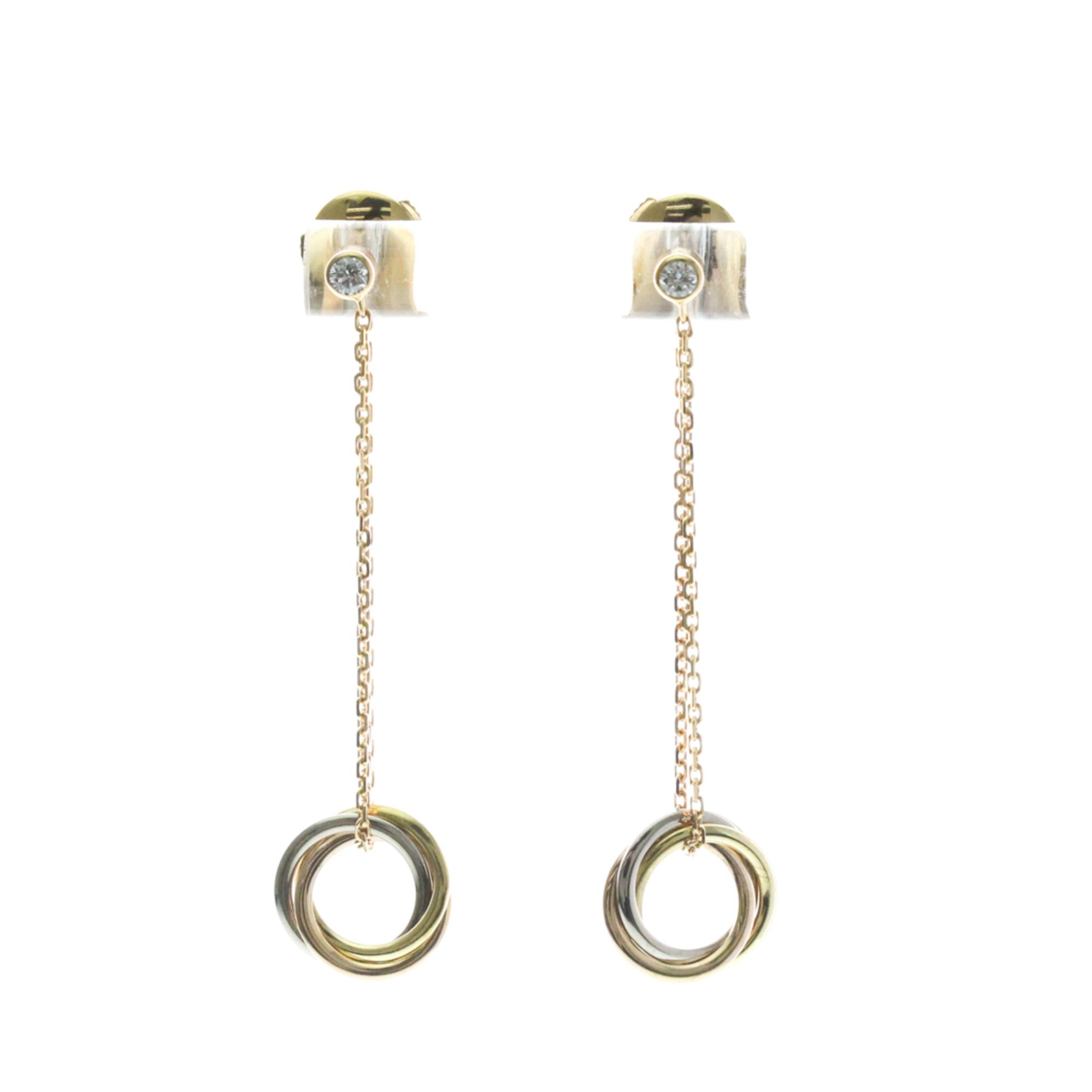 Cartier Trinity Pierced Earrings, 1 Piece, Diamond Diamond Yellow Gold (18K),Pink Gold (18K),White G