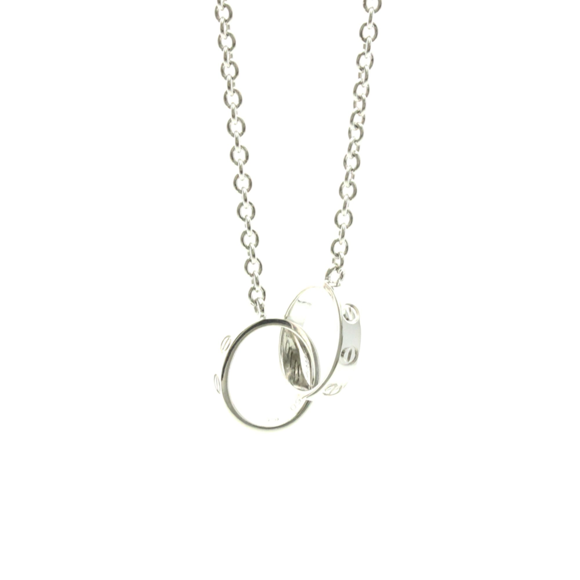 Cartier Baby Love Necklace White Gold (18K) No Stone Women,Men Fashion Pendant Necklace (Silver)