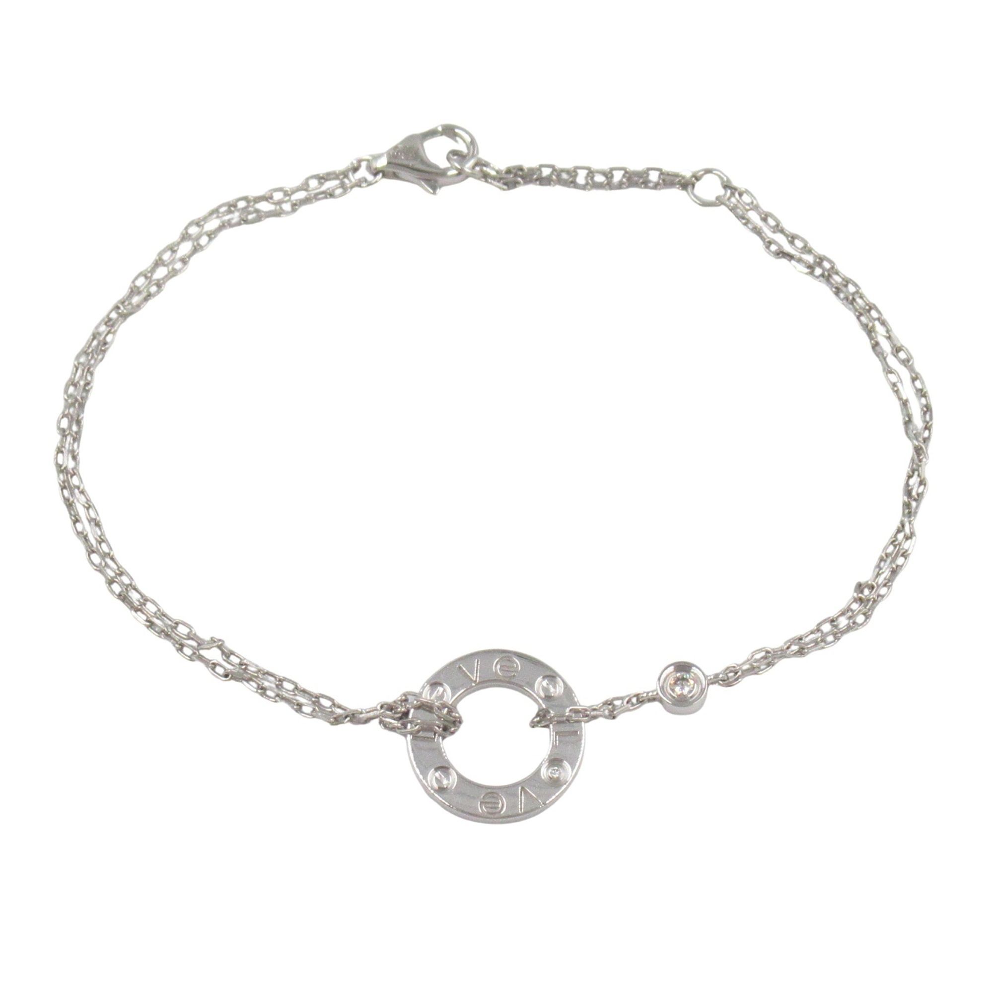 Cartier Love Circle Bracelet 2PD Accessory K18WG (White Gold) Diamond Women's Clear
