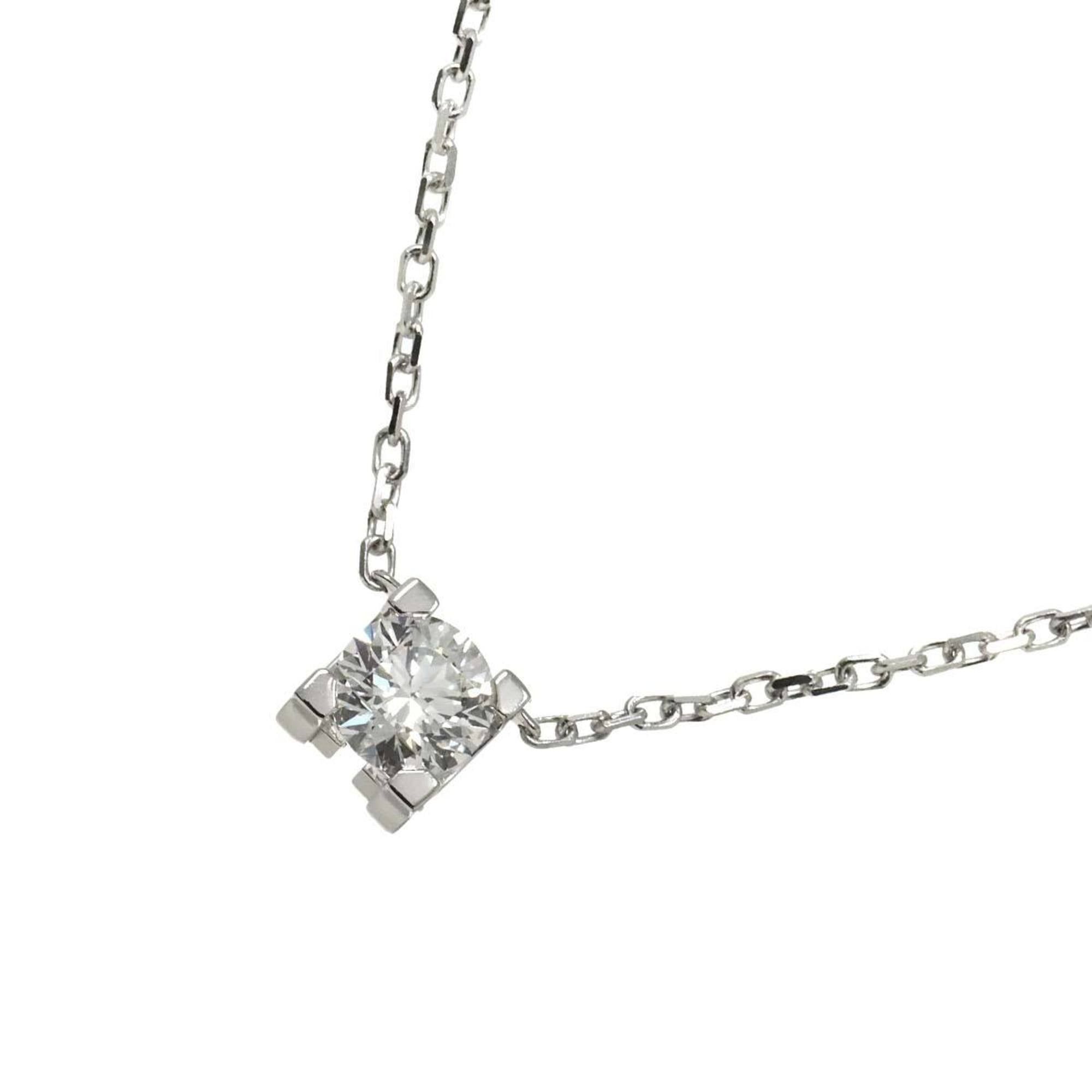 Cartier C De Necklace, 0.27ct E VVS1 3EX diamond, 42cm, 18K WG 750
