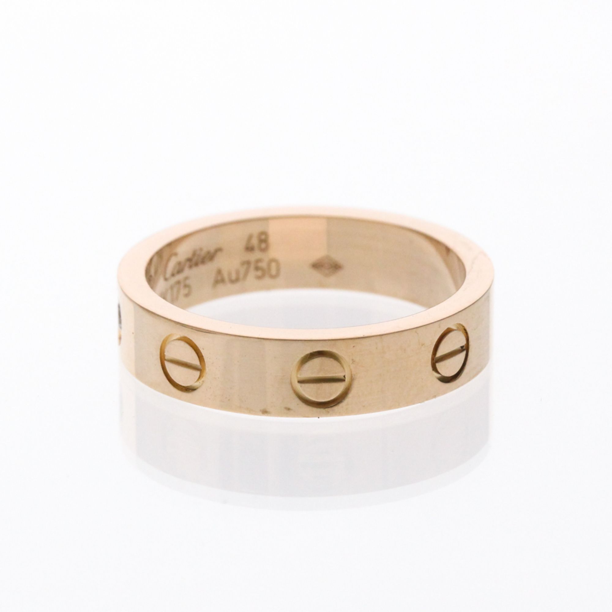 Cartier Mini Love Ring 1P Diamond Pink Gold (18K) Fashion Diamond Band Ring Pink Gold