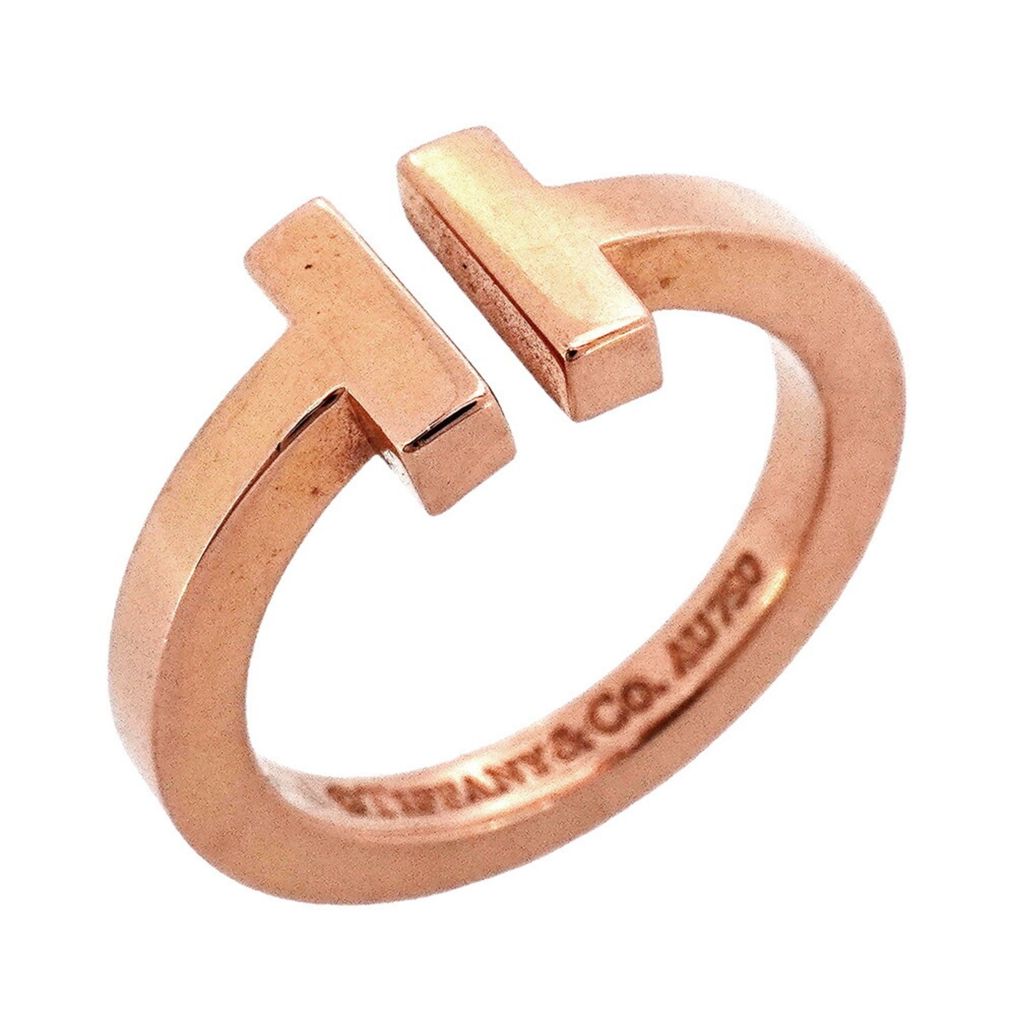 Tiffany T-Square Ring, 18K Pink Gold, Size 10.5, Women's