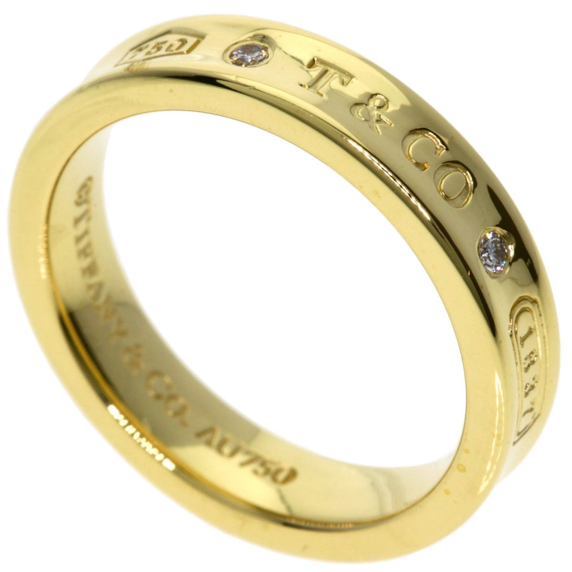 Tiffany & Co. 1837 Narrow Two-Piece Diamond Ring in 18K Yellow Gold for Women.