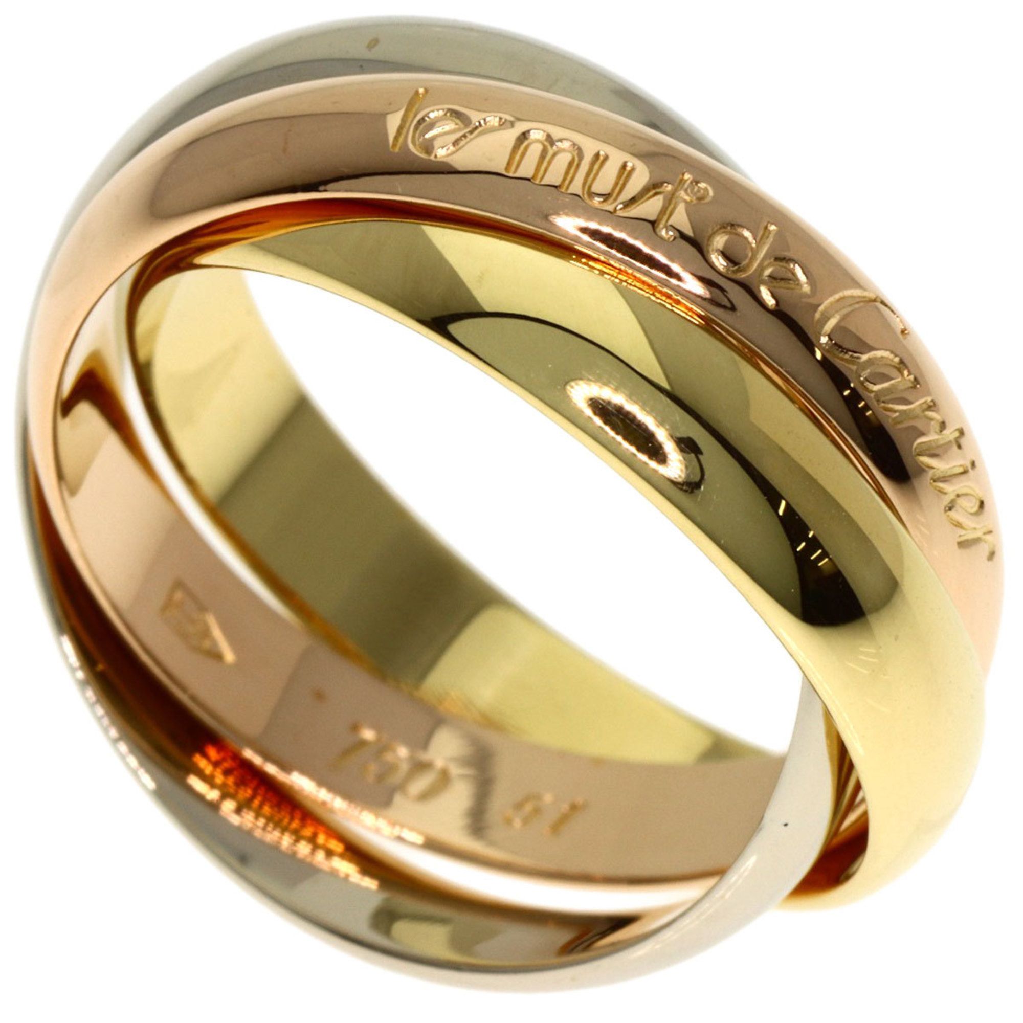 Cartier Trinity #51 Ring, 18K Yellow Gold/18KPG/18KWG, Women's