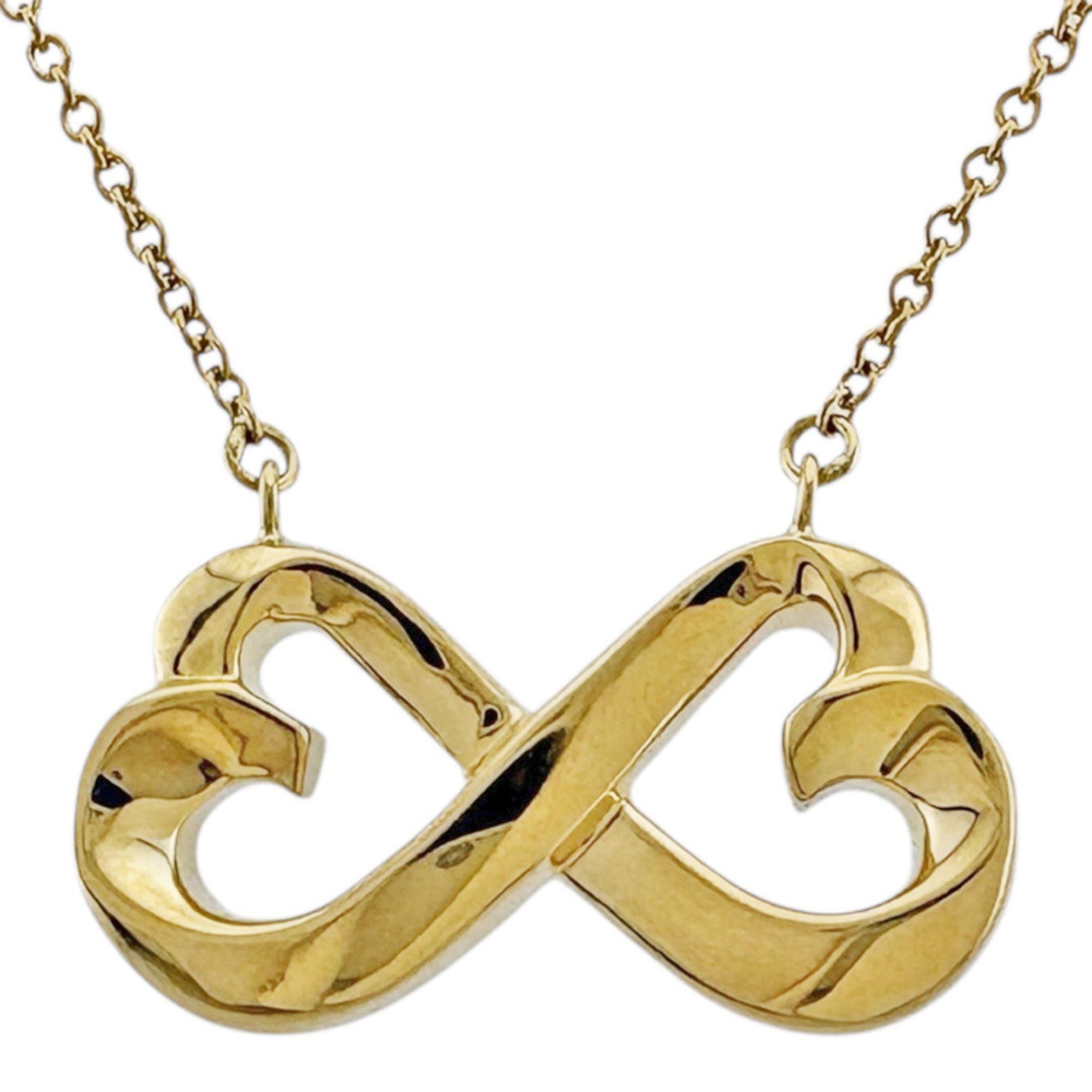 Tiffany & Co. Double Loving Heart Necklace, 18k Gold, Women's, Pre-owned, TIFFANY