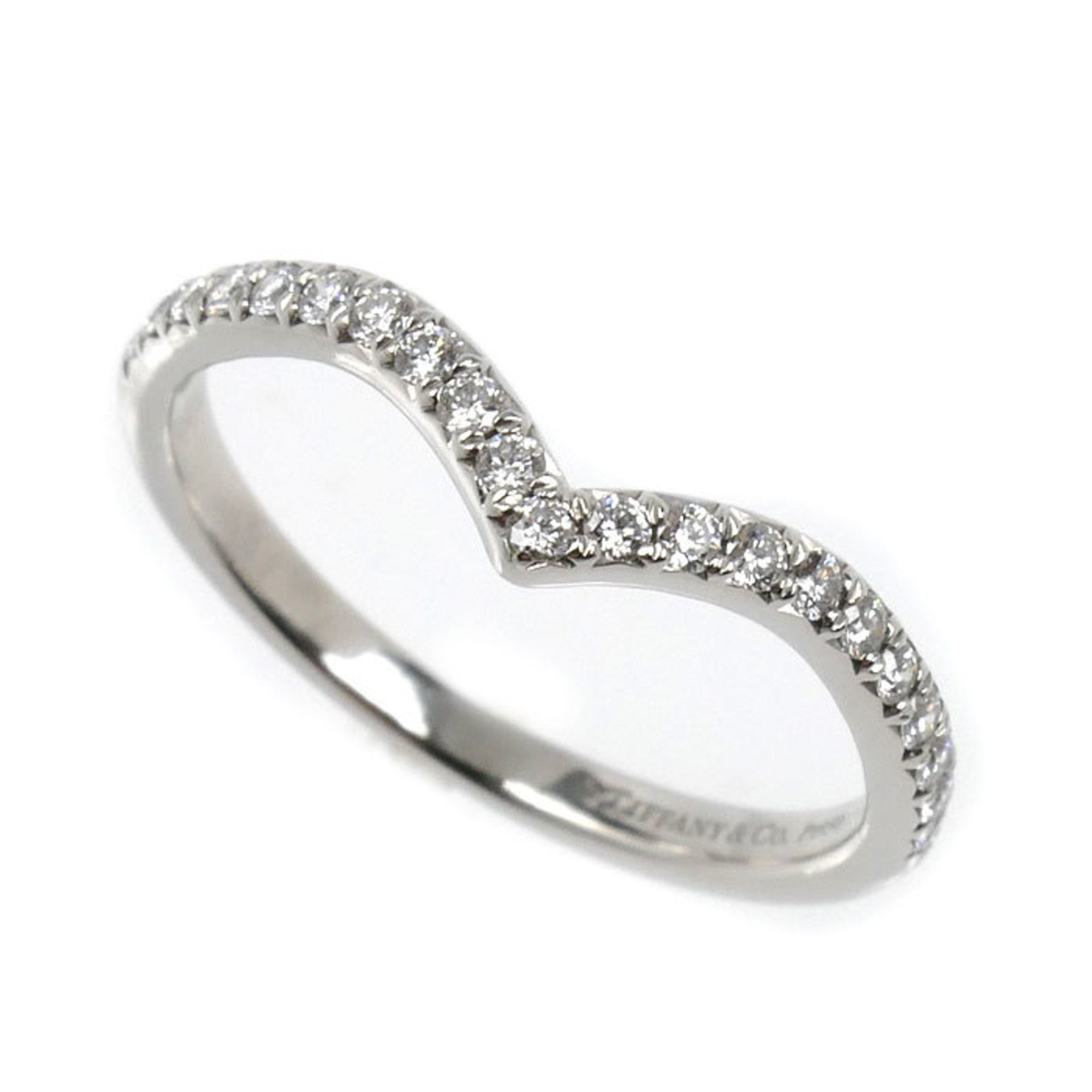 TIFFANY & Co. Tiffany Pt950 Platinum Soleste V Diamond Ring 60875626 2.5g Women's