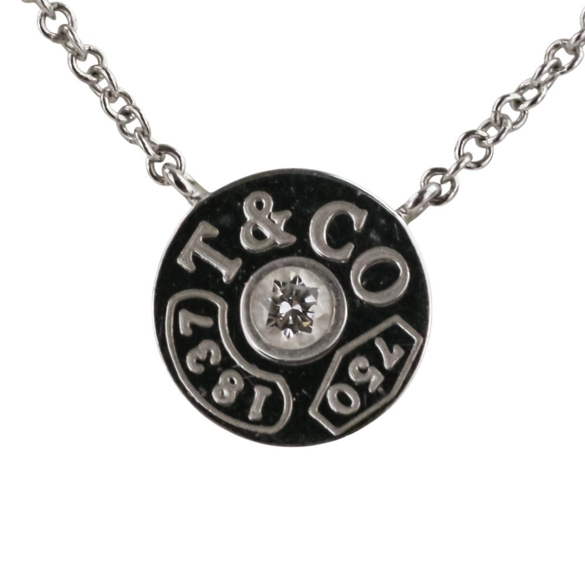 Tiffany & Co. 1837 Diamond Circle Necklace in Au750 or 18K White Gold for Women