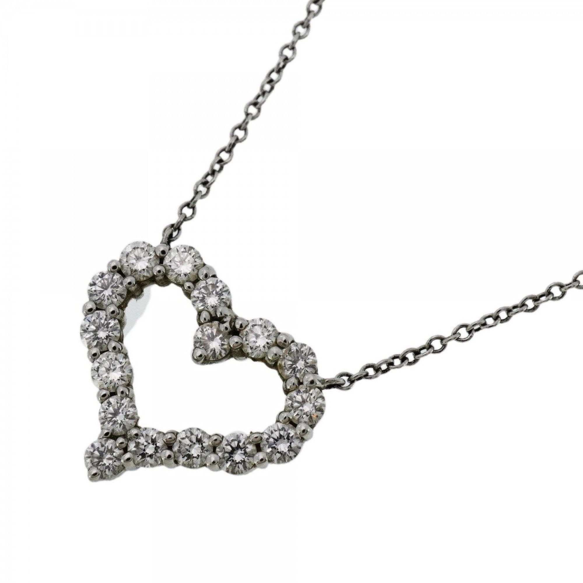 Tiffany Sentimental Heart Small Necklace, Pt950 Platinum, Diamond, Women's
