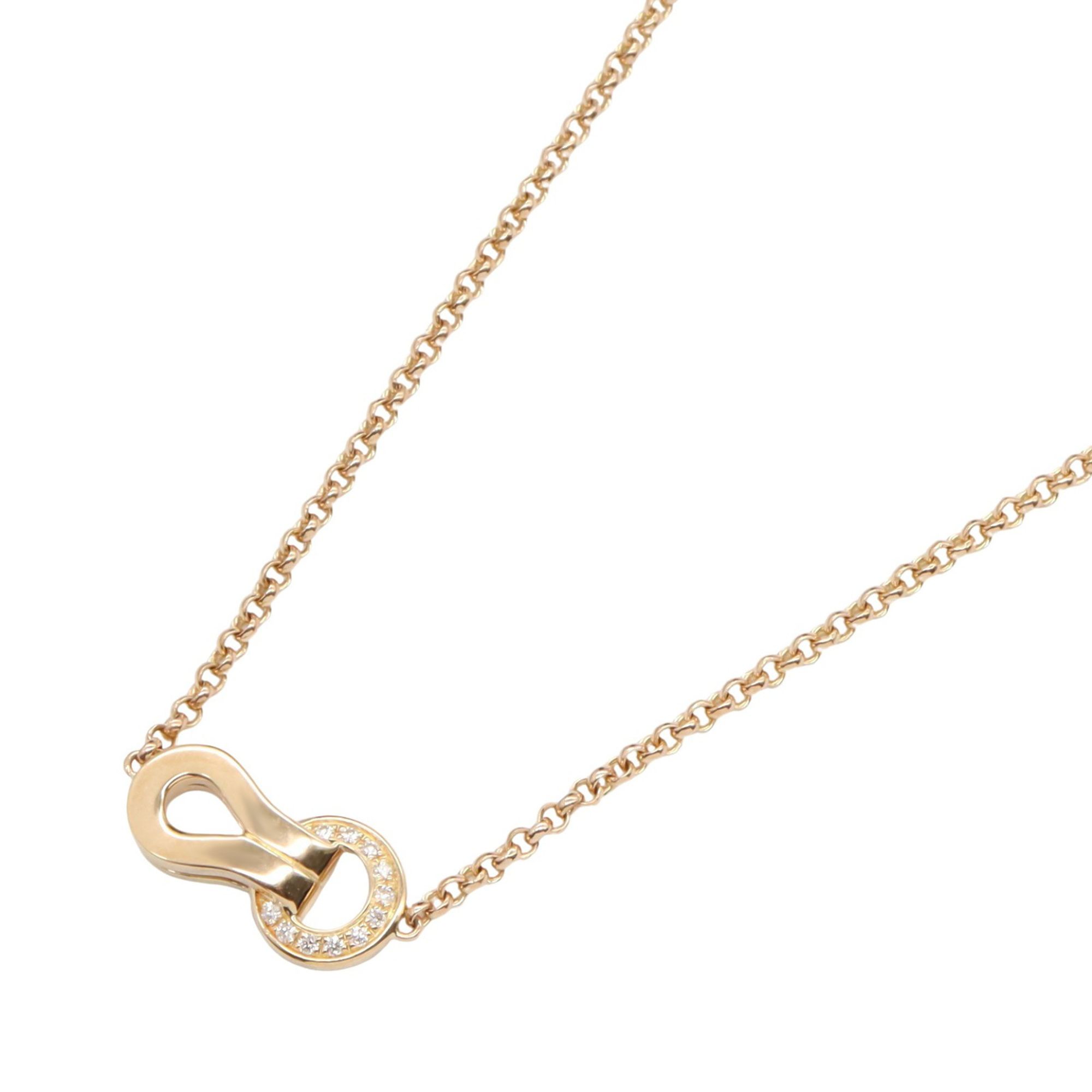 Cartier Agraffe Diamond Necklace, 18K Pink Gold with Diamonds, Clear, for Women