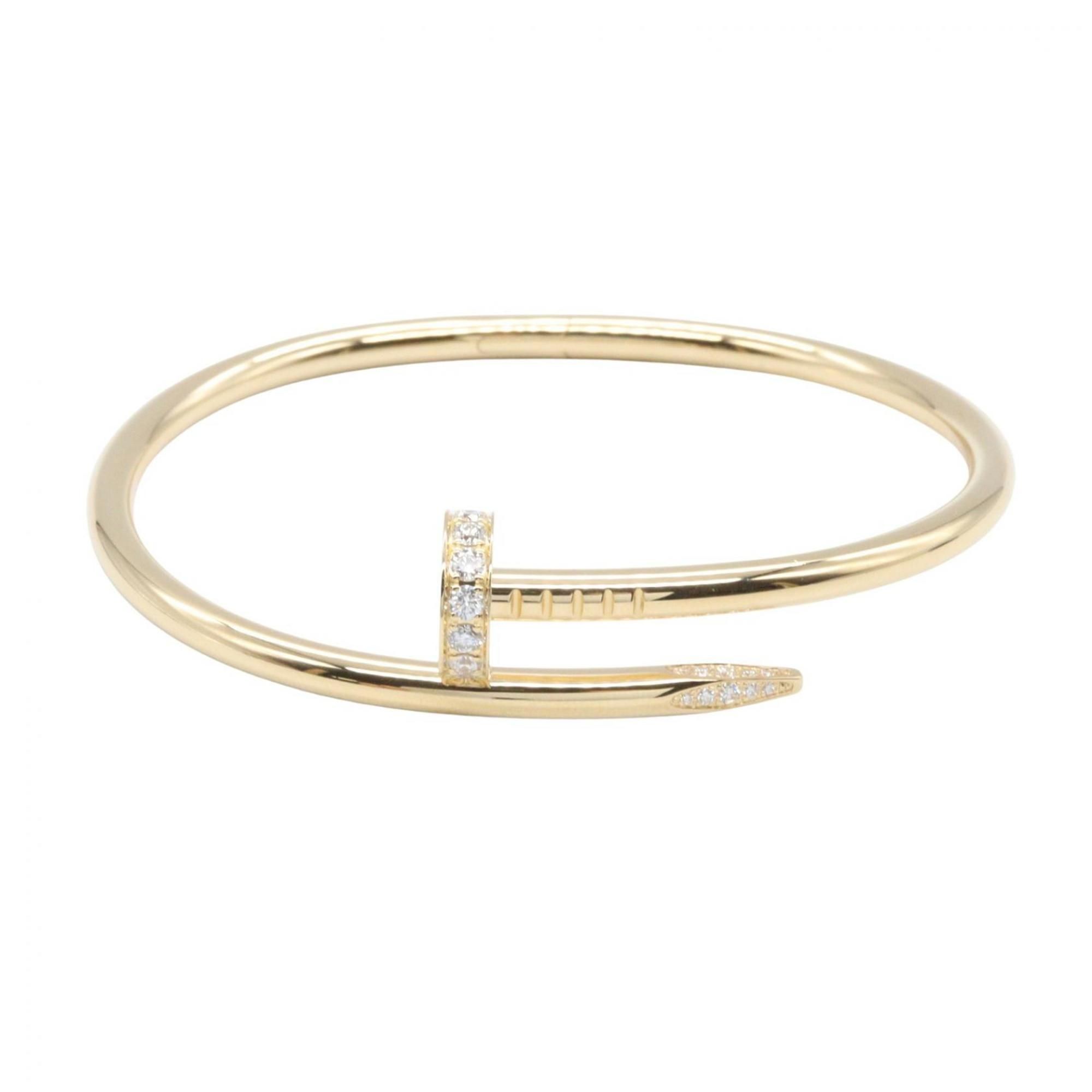 Cartier Juste Un Clou Bangle, Diamond 18K Yellow Gold, Diamond, Women's, Clear, B6048617