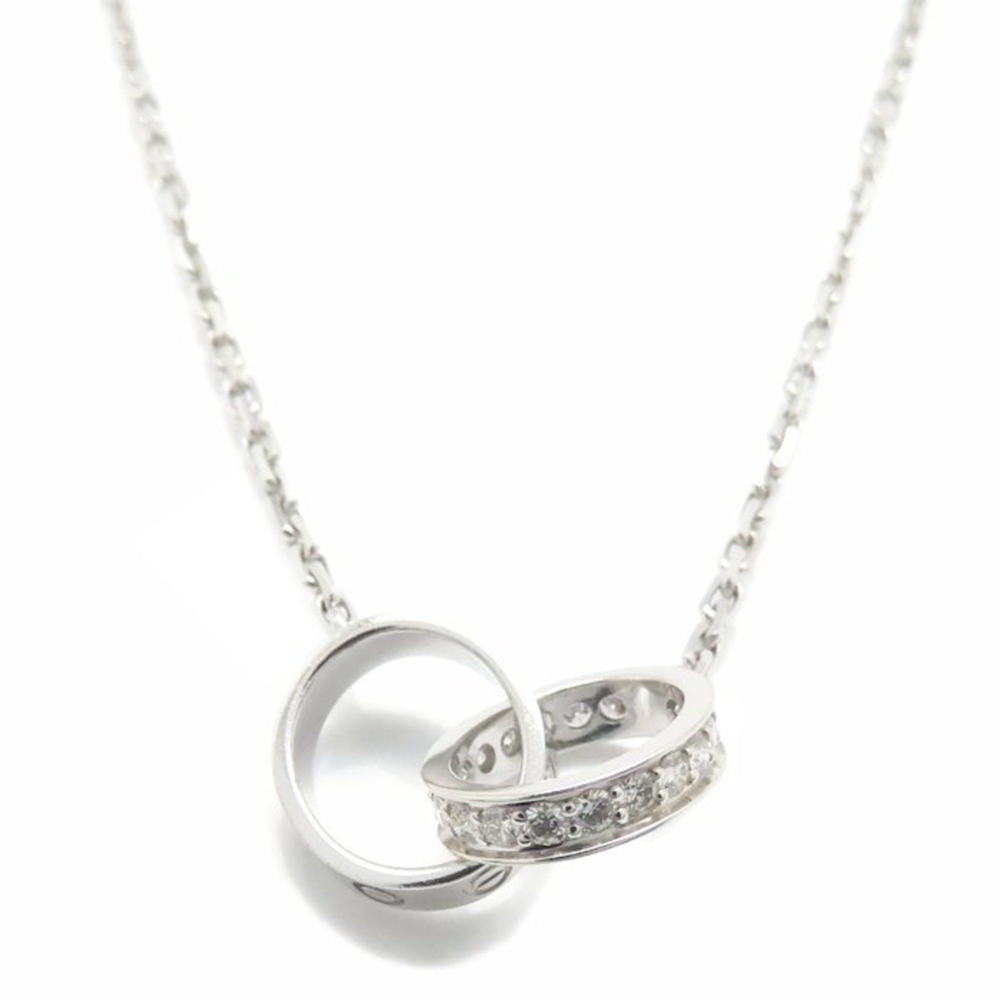 CARTIER Cartier Mini Love Necklace Diamond 18K White Gold Women's 294930