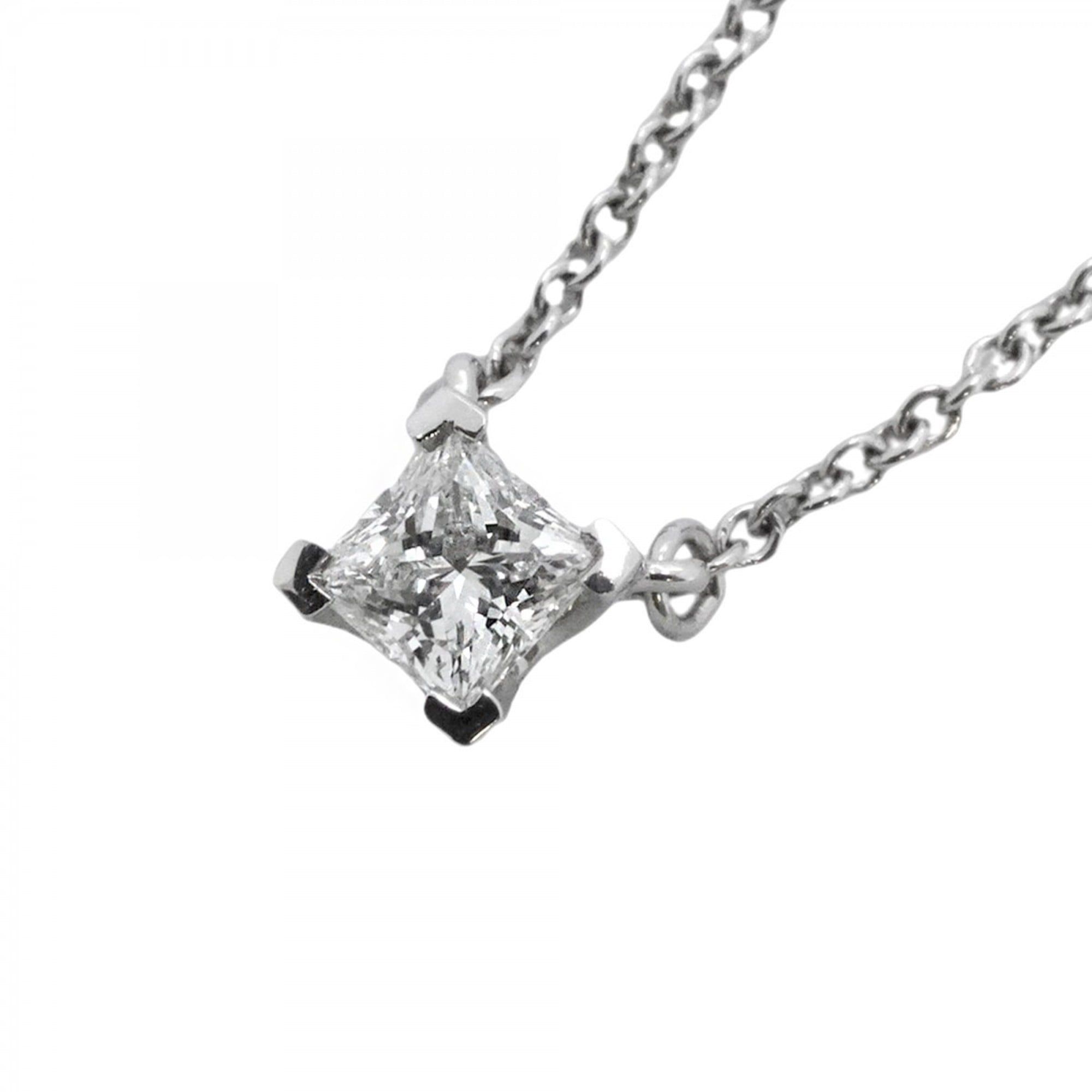 Tiffany Princess Cut 1PD Pt950 Platinum Diamond Necklace for Women P2289037