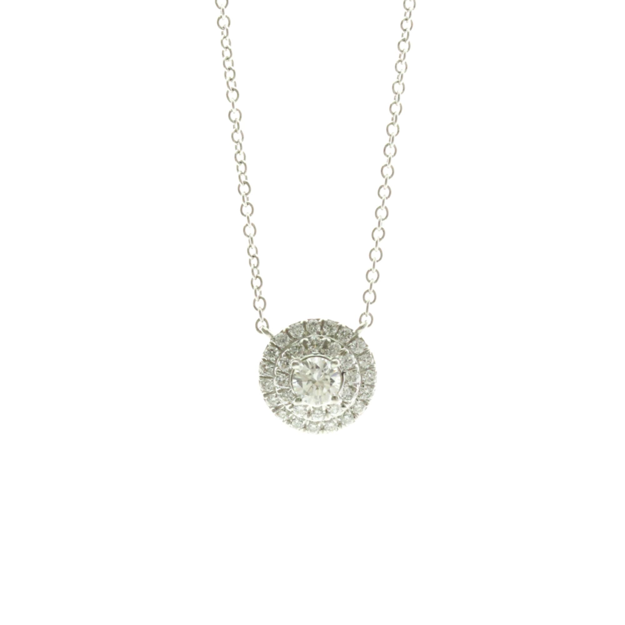 Tiffany Soleste Diamond Necklace Platinum Diamond Women,Men Fashion Pendant Necklace (Silver)