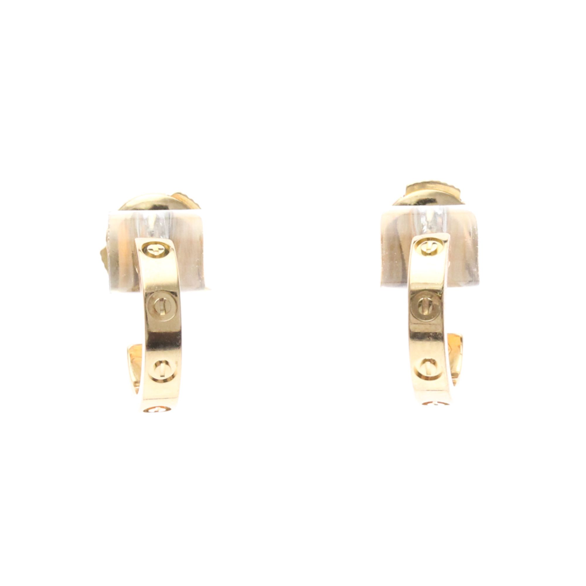 Cartier Baby Love Earrings No Stone Pink Gold (18K) Half Hoop Earrings Pink Gold