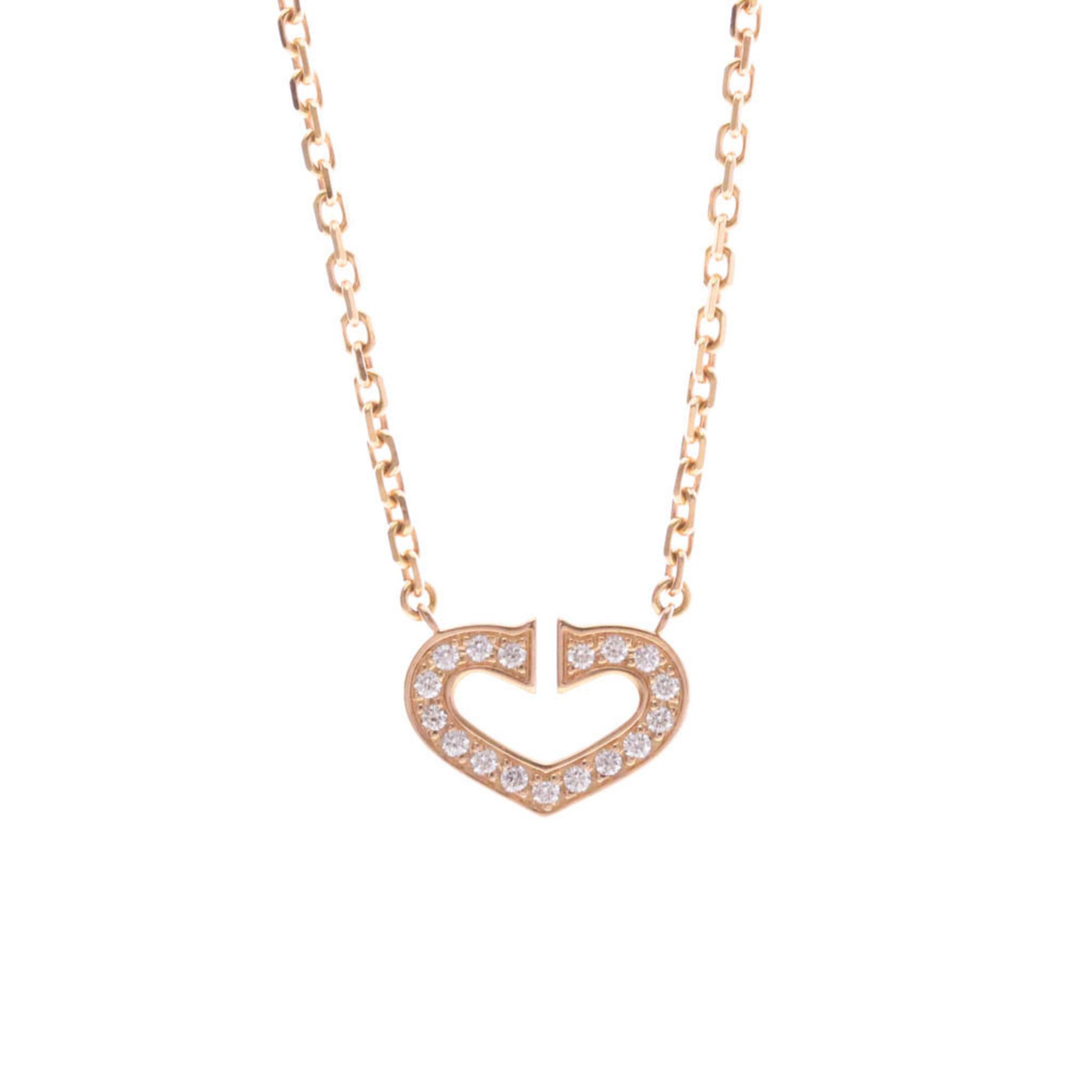 Cartier C Heart Diamond Necklace Pink Gold (18K) Diamond Men,Women Fashion Pendant Necklace (Pink Go