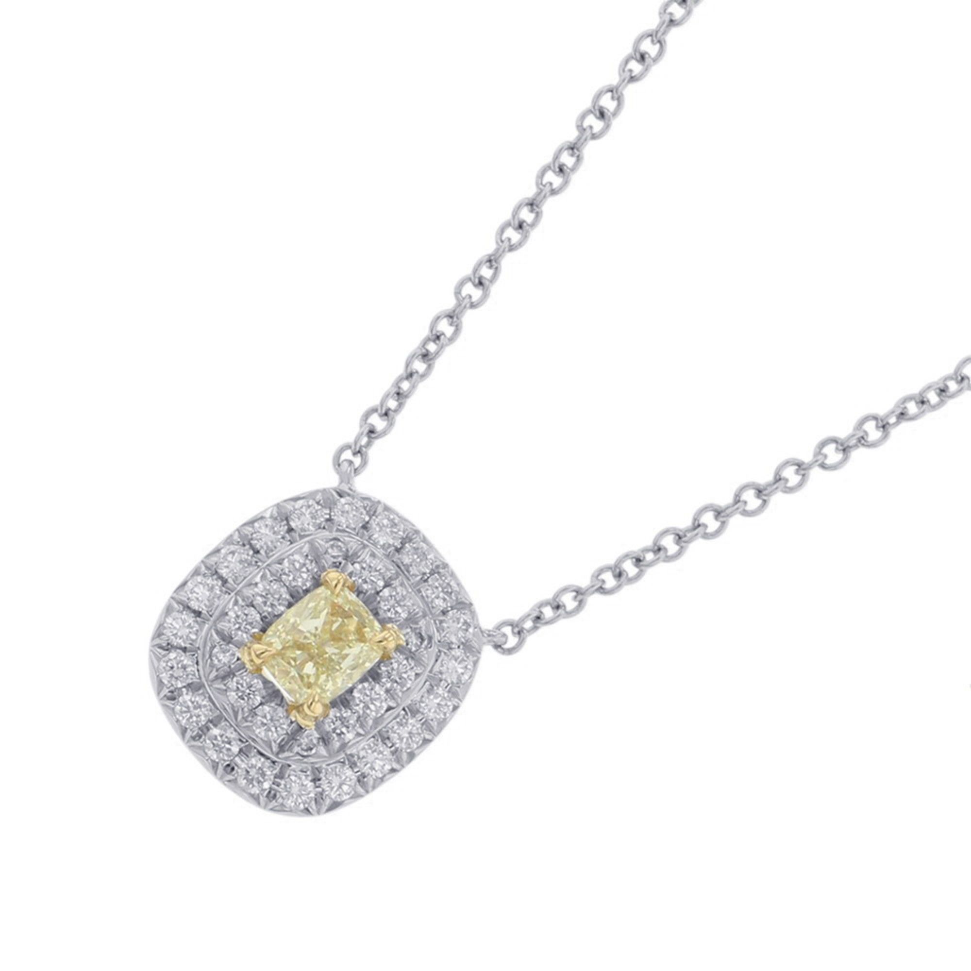 Tiffany & Co. Soleste necklace with 0.23ct yellow diamond and 0.15ct diamond, in platinum (Pt950) 18
