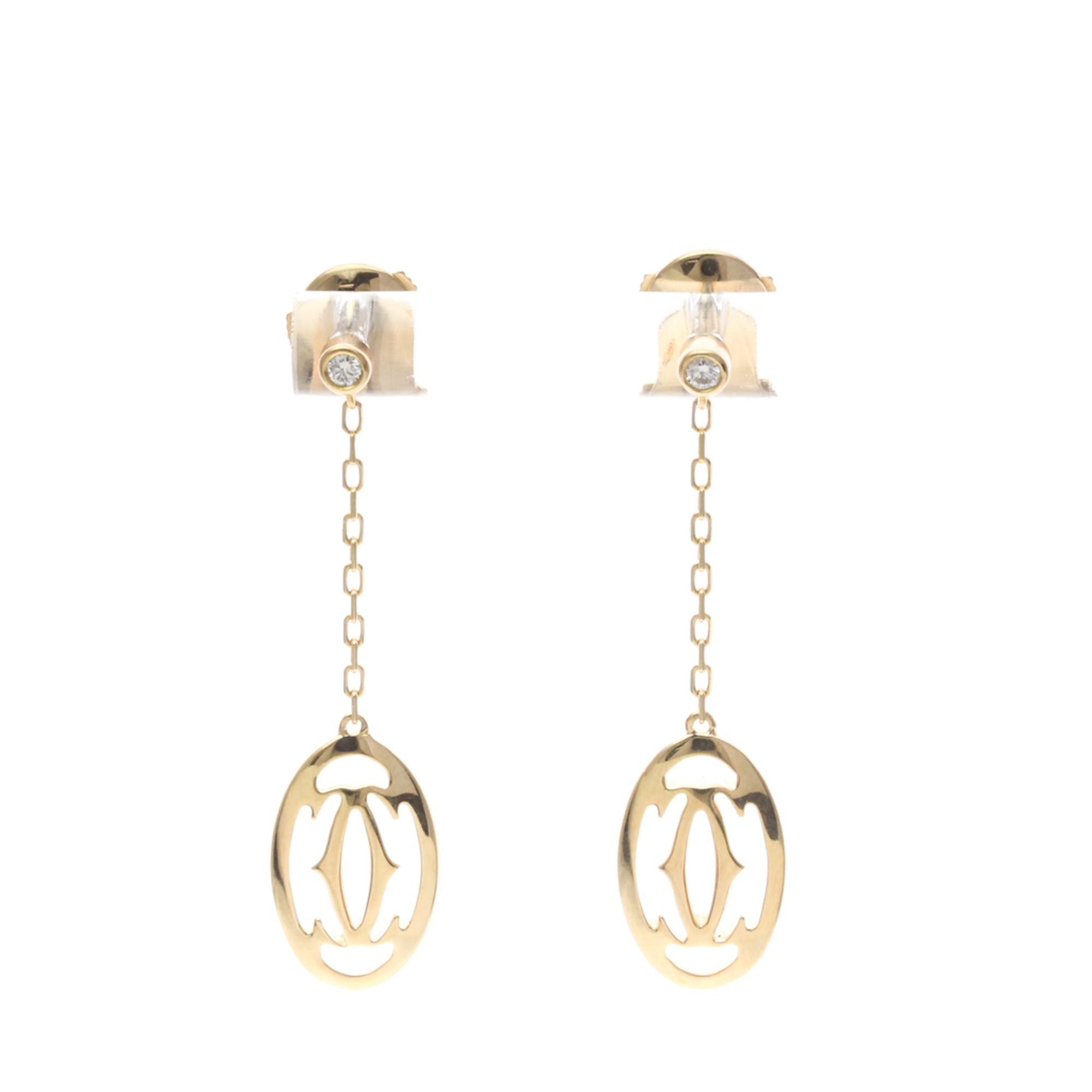 Cartier Double Diamond Earrings Diamond Pink Gold (18K) Drop Earrings Pink Gold