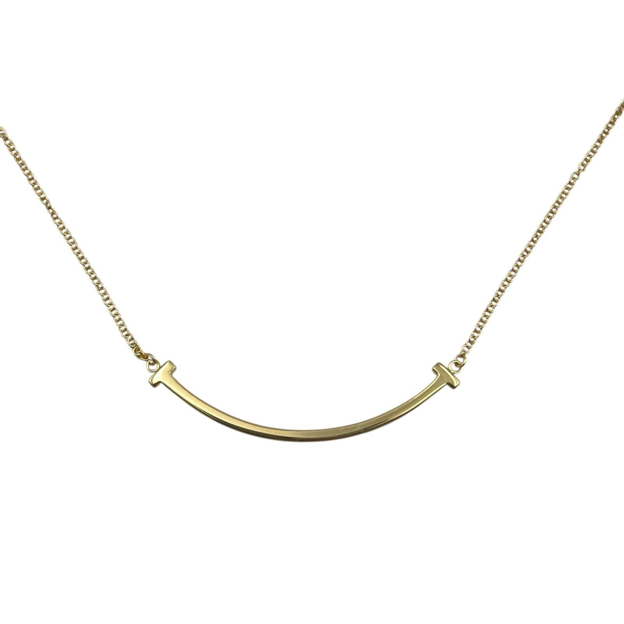 Tiffany & Co. T Smile Pendant Necklace, Small, 18K Yellow Gold, Women's