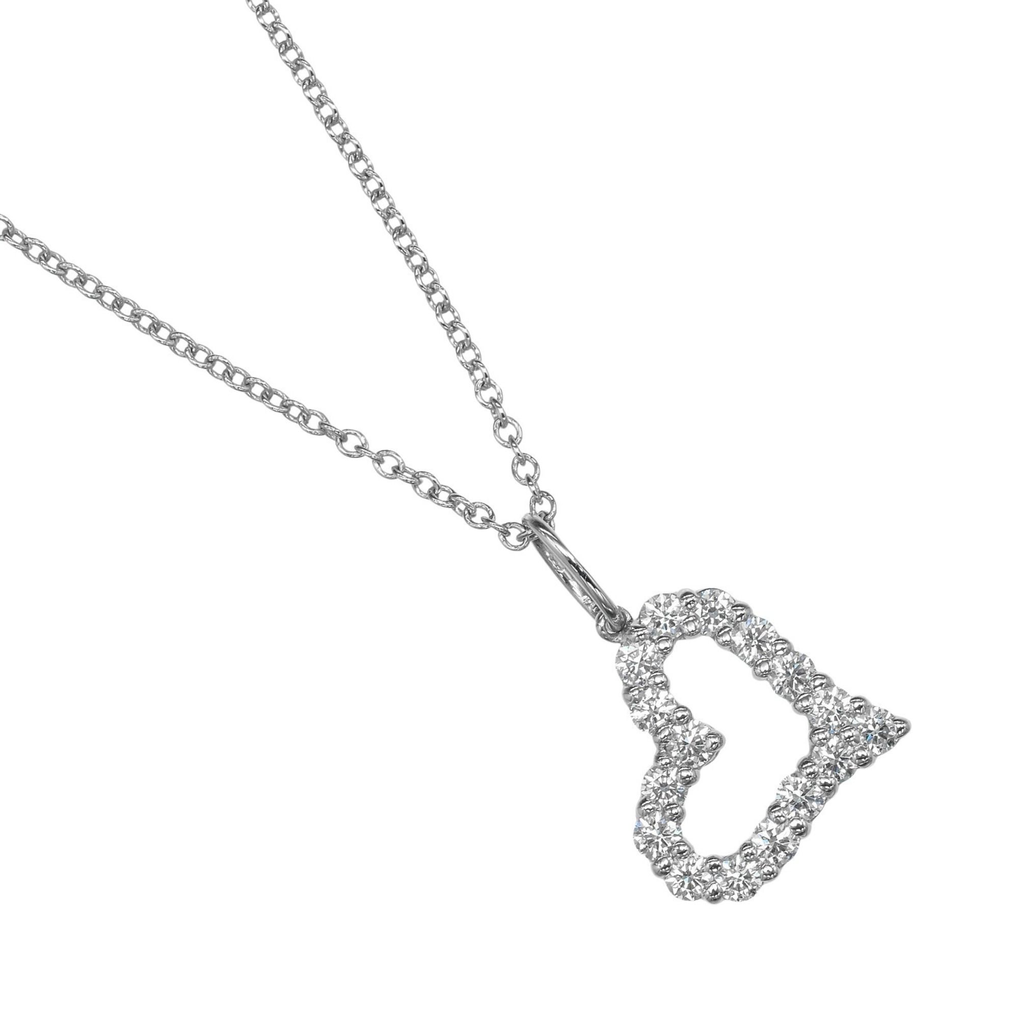Tiffany & Co. Sentimental Heart Necklace, Pt950 Platinum, Diamond, Approx. 3.6g