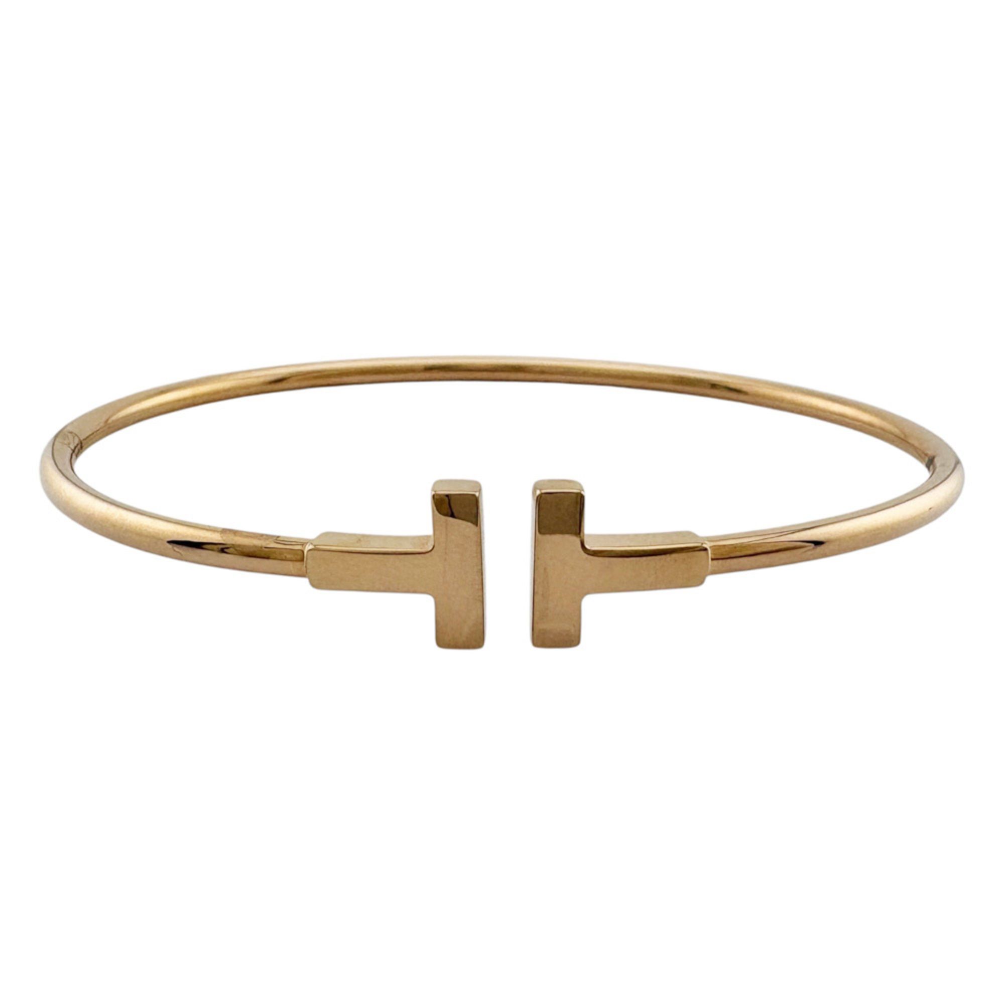 Tiffany T-Wire Bangle, 18k Gold, Women's, Pre-owned, TIFFANY & Co.