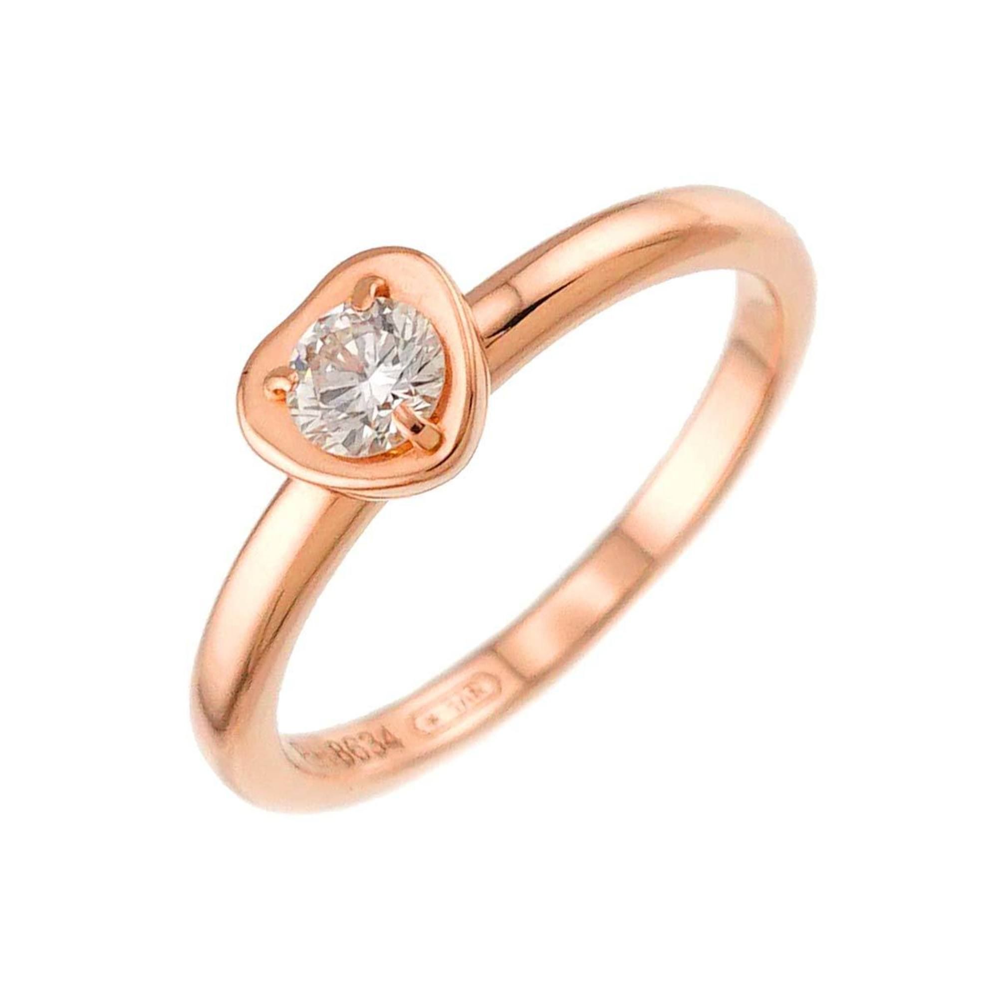 Cartier Diamant Léger #47 Diamond Ring in 18K PG Pink Gold 750 Heart D'Amour