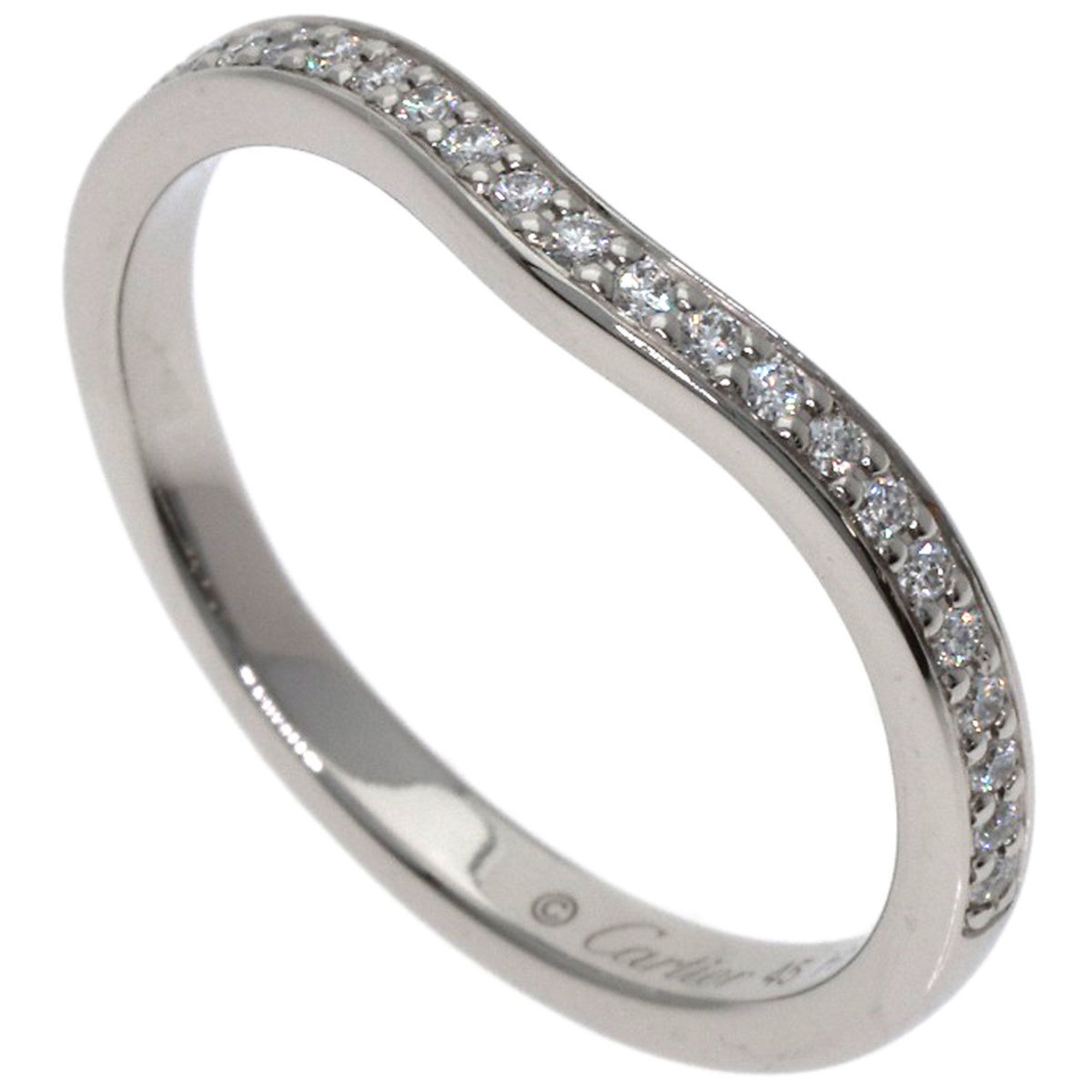 Cartier Ballerina Curve Half Eternity Diamond Ring in Platinum PT950 for Women