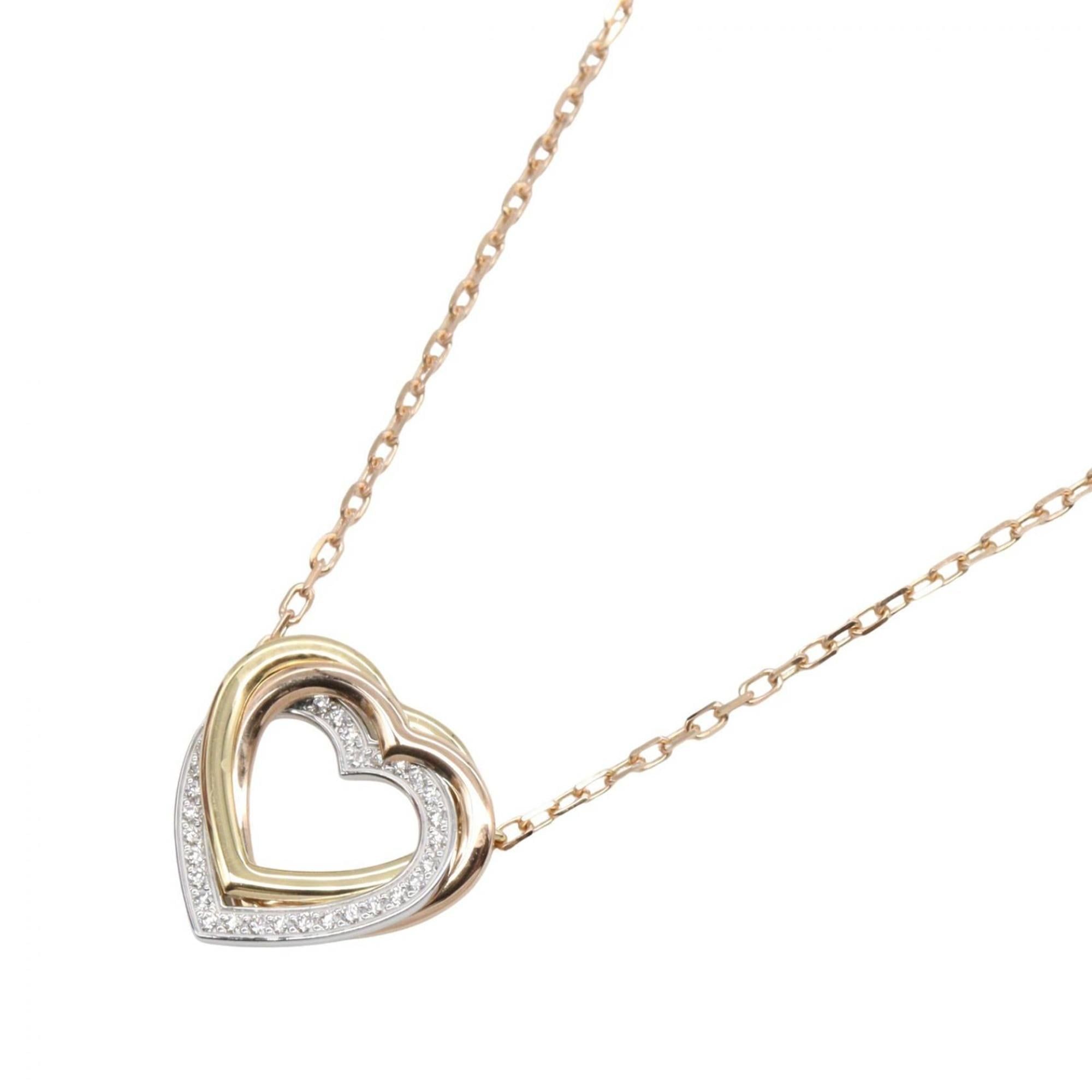 Cartier Trinity Heart Diamond Necklace. Available in 18K Yellow Gold, White and Pink Gold. gold, sil