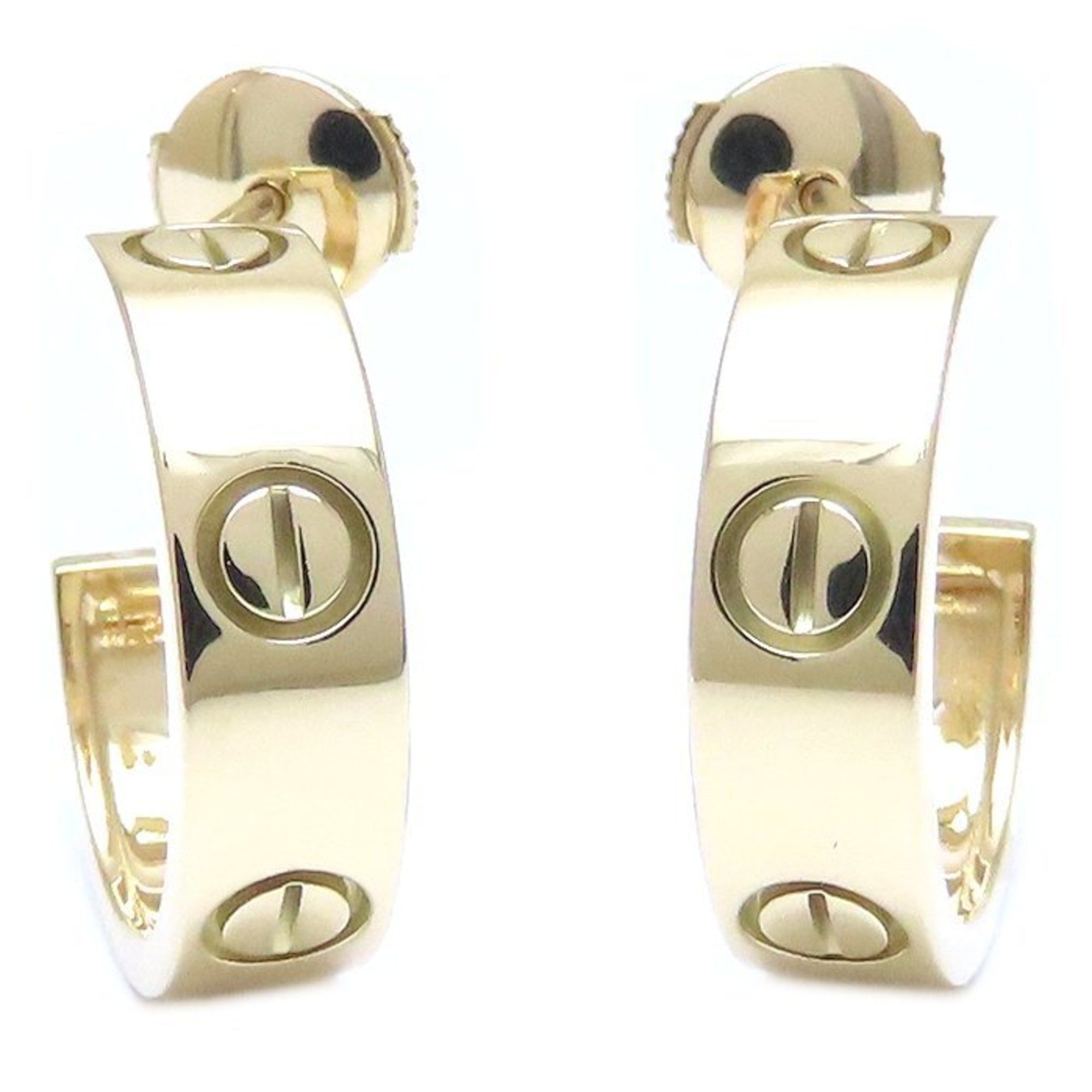 CARTIER Love Hoop Earrings 18K White Gold Women's 294362