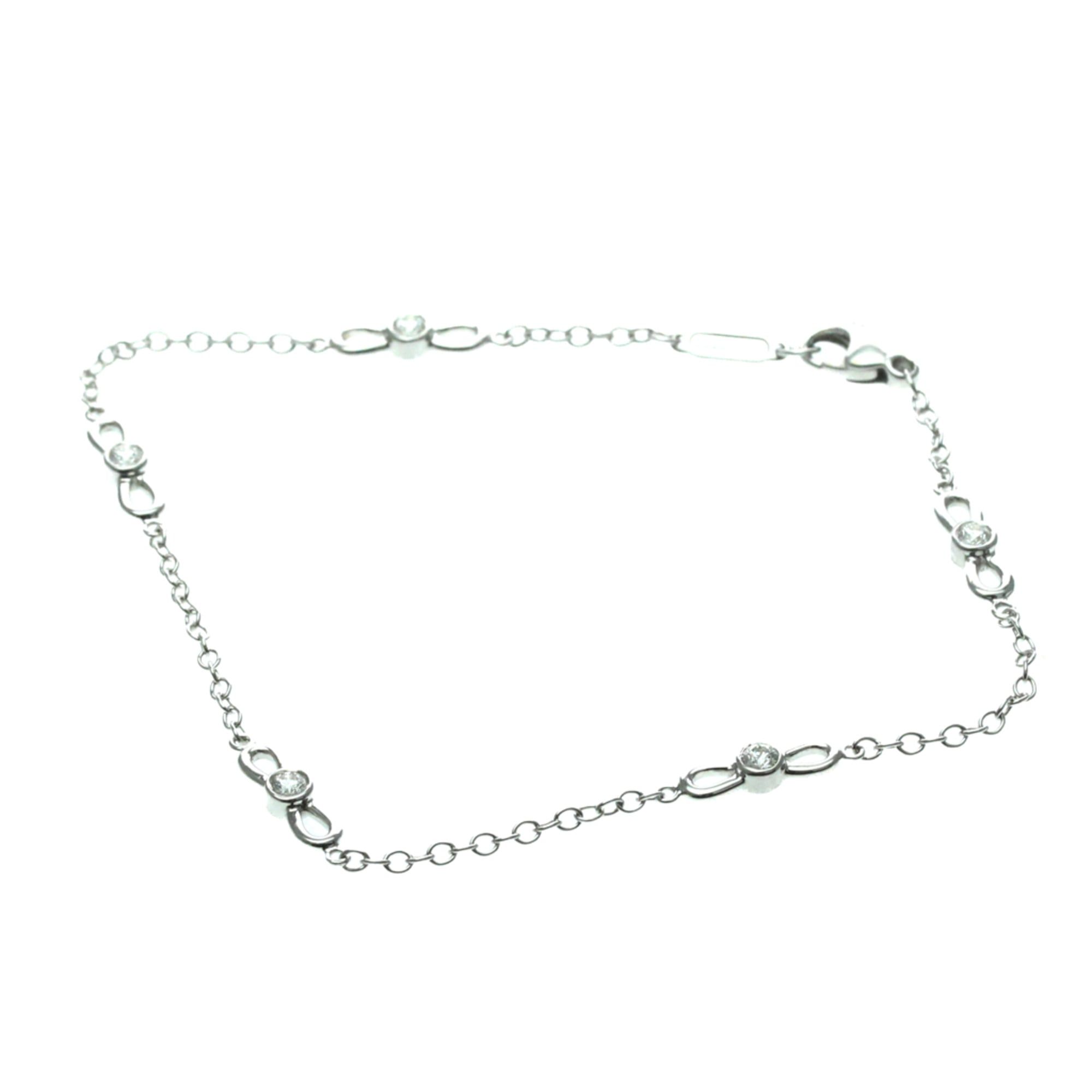 Tiffany Ribbon Diamond Bracelet White Gold (18K) Diamond Charm Bracelet Silver