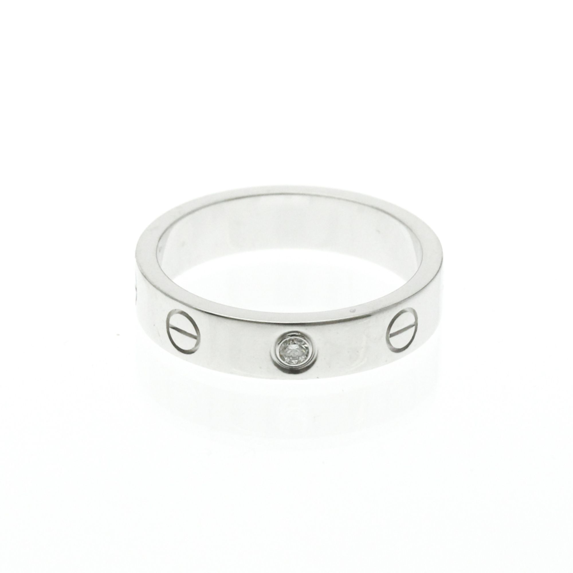 Cartier Mini Love 1P Diamond Ring White Gold (18K) Fashion Diamond Band Ring Silver