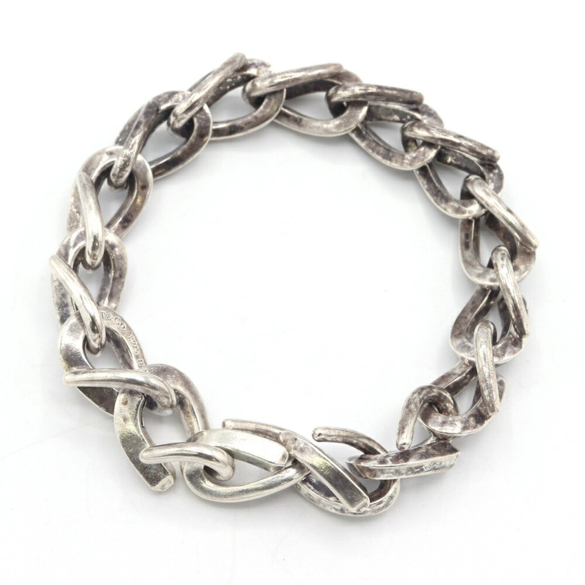 Tiffany & Co. Forge Large Link Bracelet 72548272, sterling silver with an oxidized finish. Chain bra