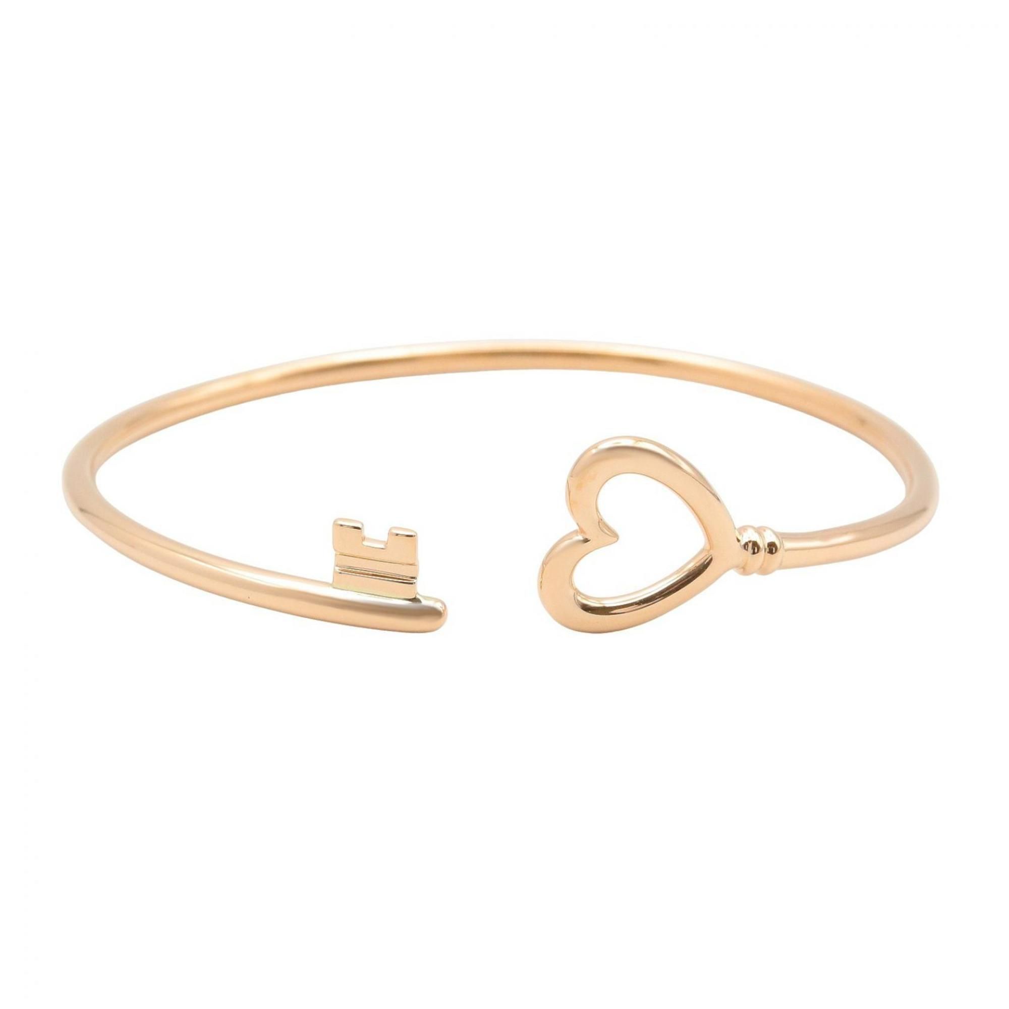 Tiffany & Co. Heart Key Wire Bangle Bracelet, 18K Pink Gold (Pink Gold), Women's