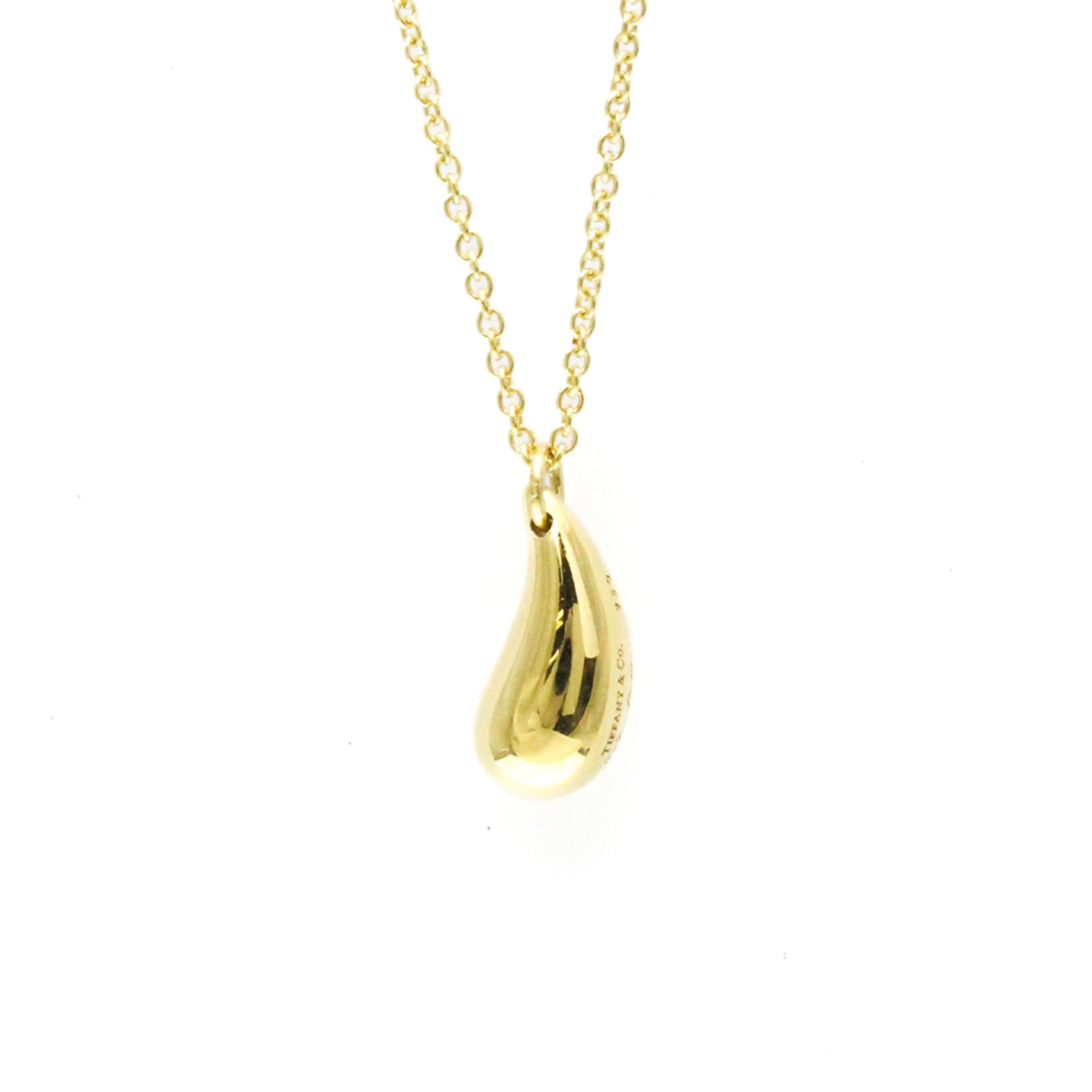 Tiffany Teardrop Necklace Yellow Gold (18K) No Stone Men,Women Fashion Pendant Necklace (Gold)