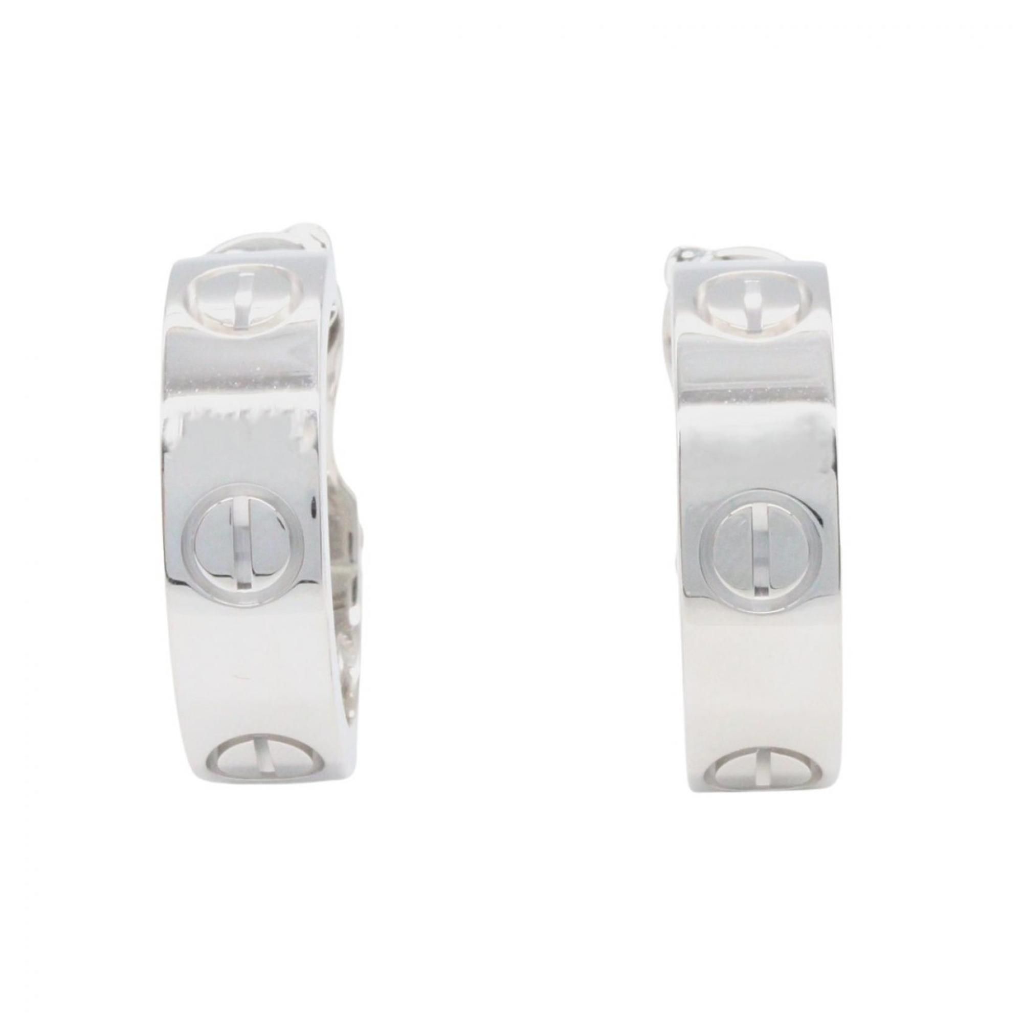 Cartier Love Earrings, 18K White Gold, Silver, for Women