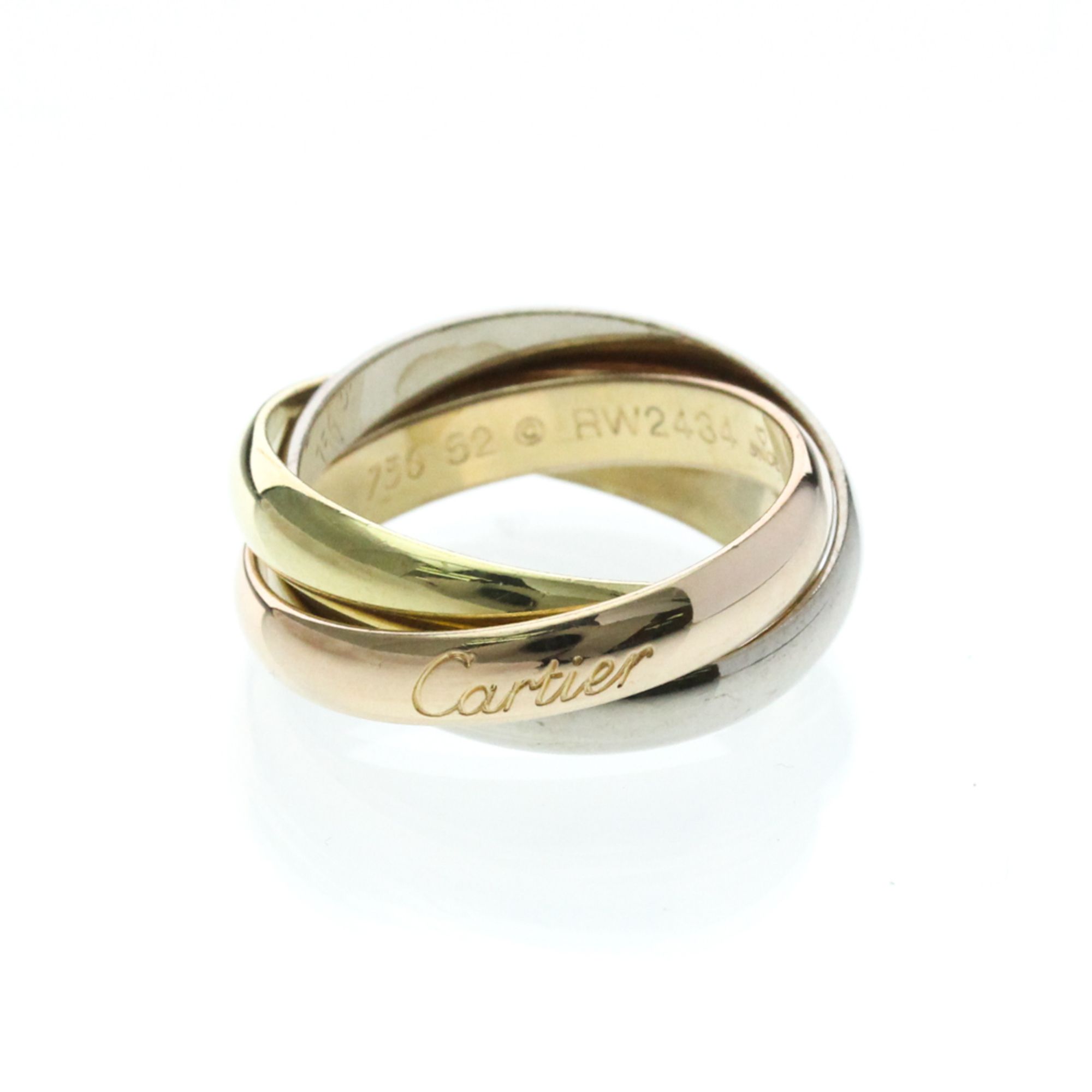 Cartier Trinity Yellow Gold (18K),Pink Gold (18K),White Gold (18K) Fashion No Stone Band Ring Gold