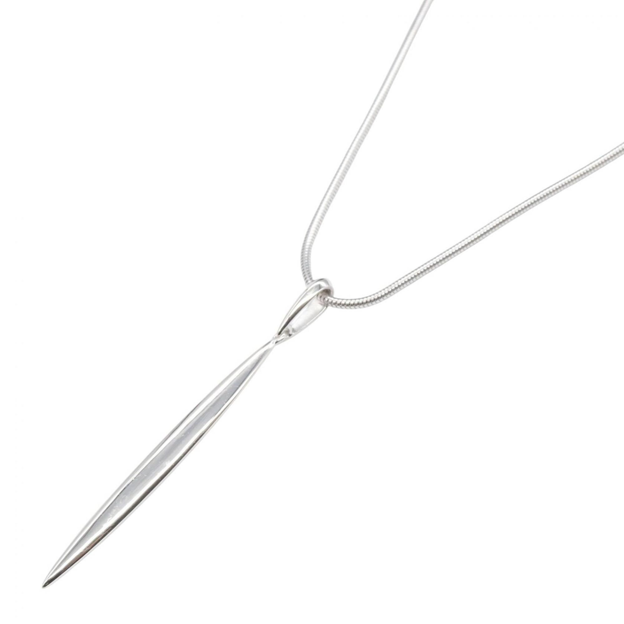 Tiffany & Co. Feather Necklace, 18K White Gold, Women's, Silver