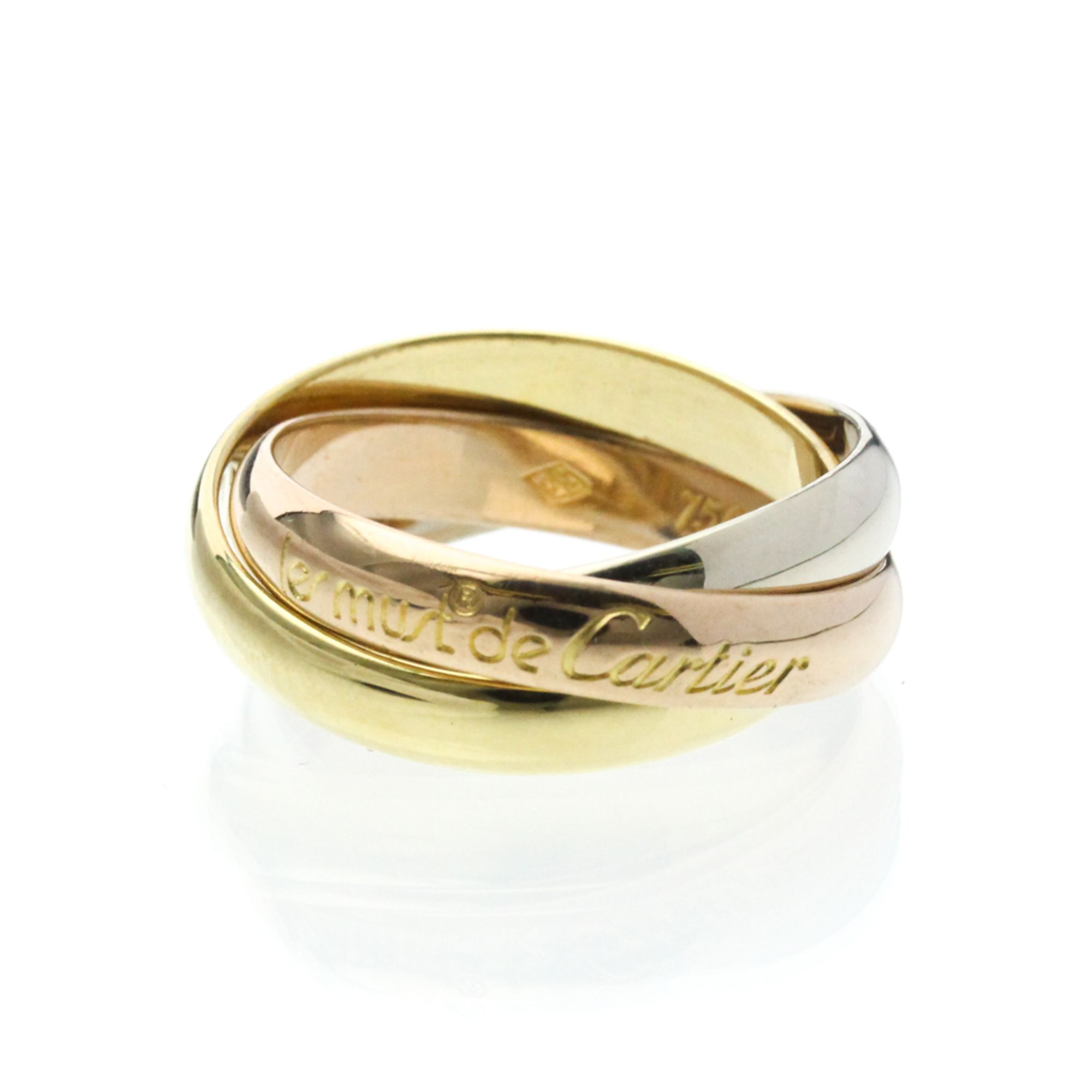 Cartier Trinity Yellow Gold (18K),Pink Gold (18K),White Gold (18K) Fashion No Stone Band Ring Gold