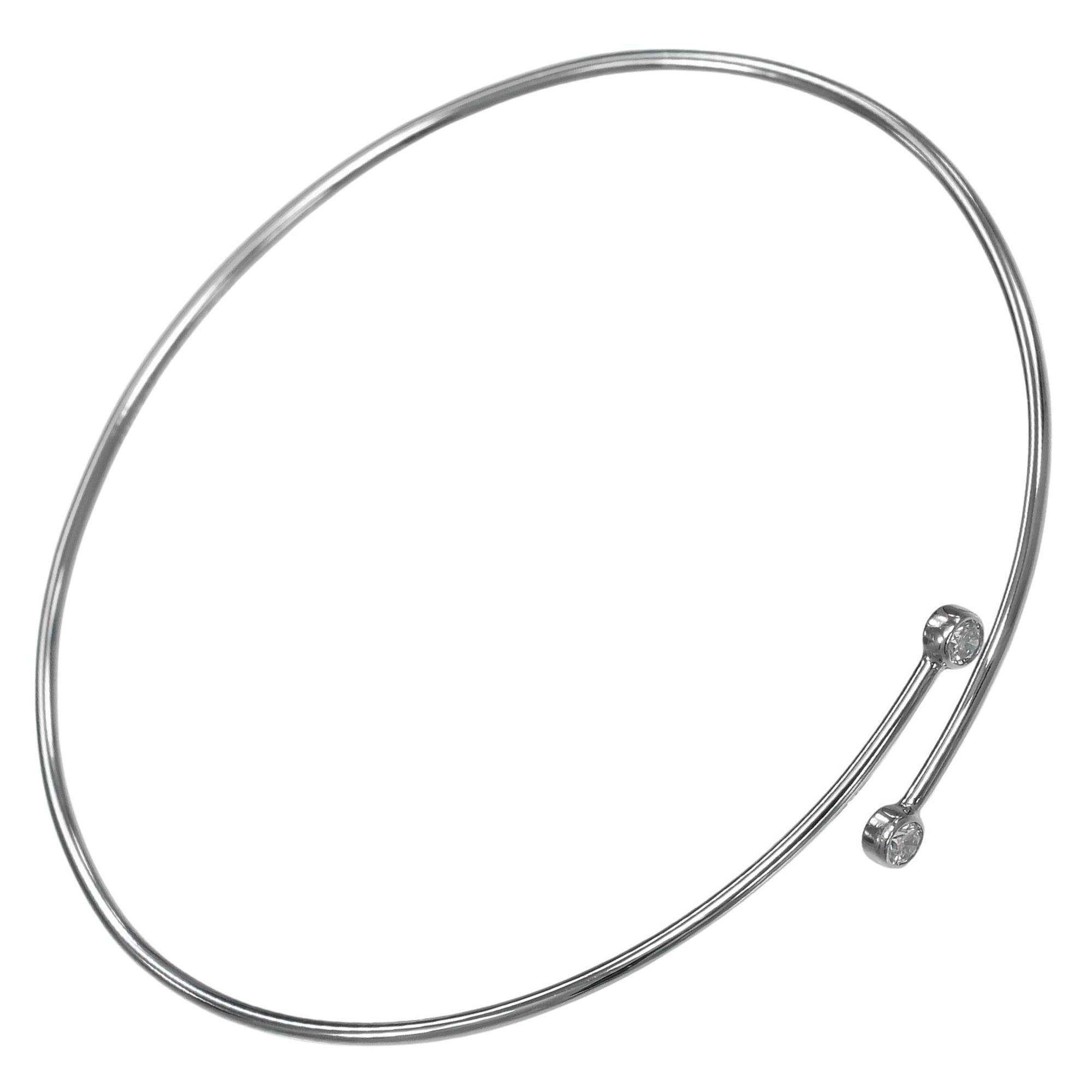 Tiffany & Co. single-row hoop bracelet in platinum (Pt950) with diamonds, approximately 4.84g.