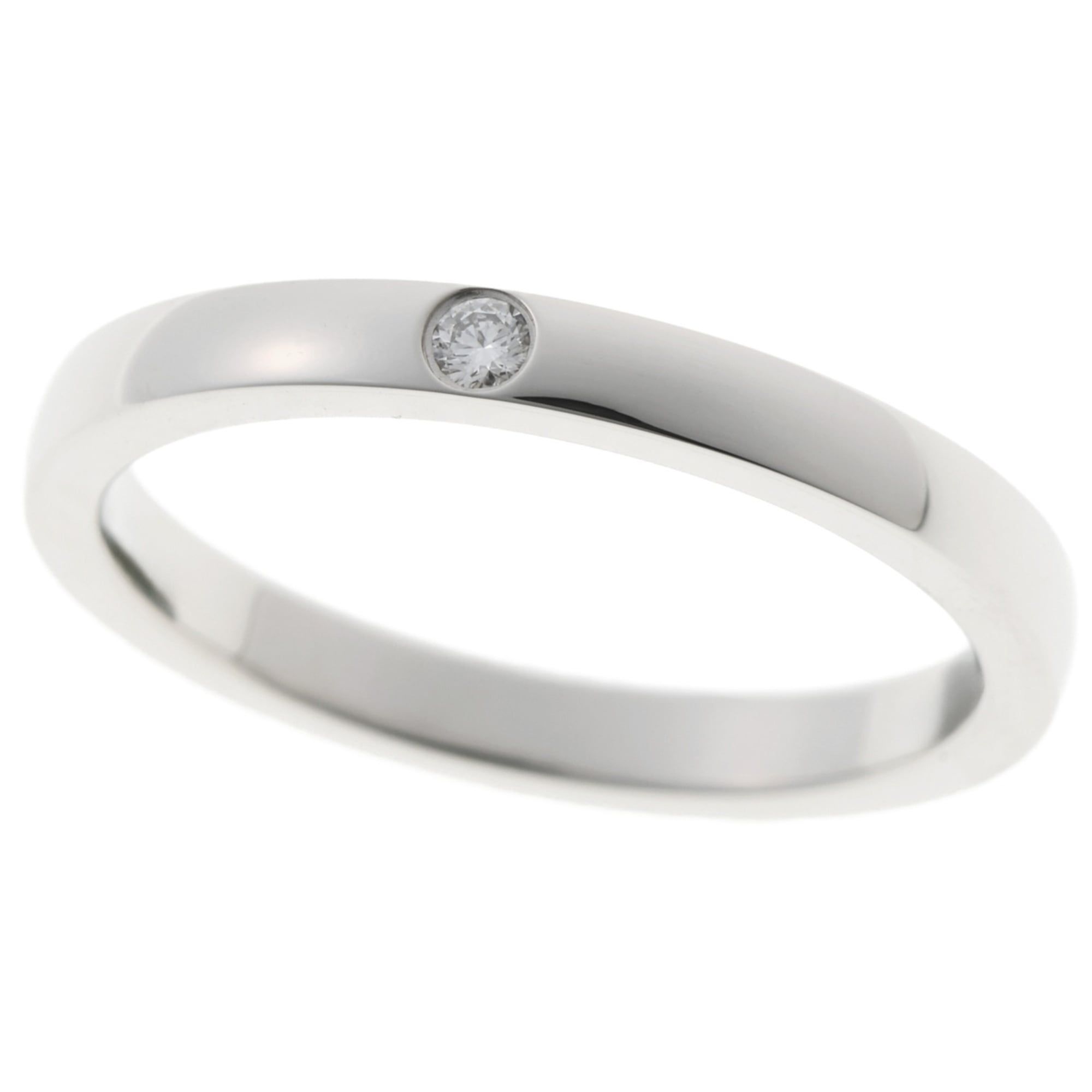 Cartier Ballerina Wedding Band Ring Pt950 1 Diamond B4077747 #07 (47) A-160014