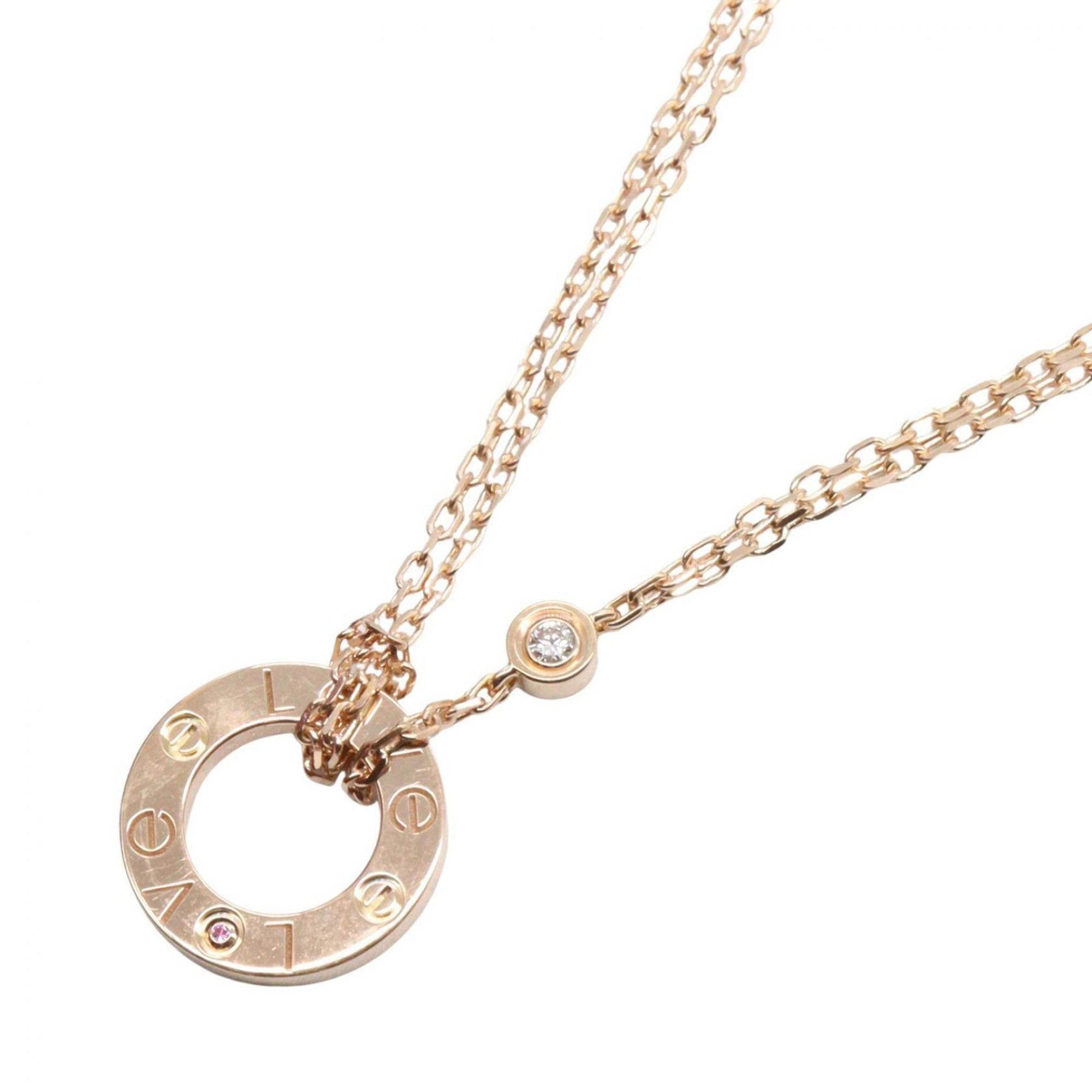 Cartier Love Circle 1-Piece Pink Sapphire Necklace in 18K Gold with Diamonds and Sapphires. Availabl