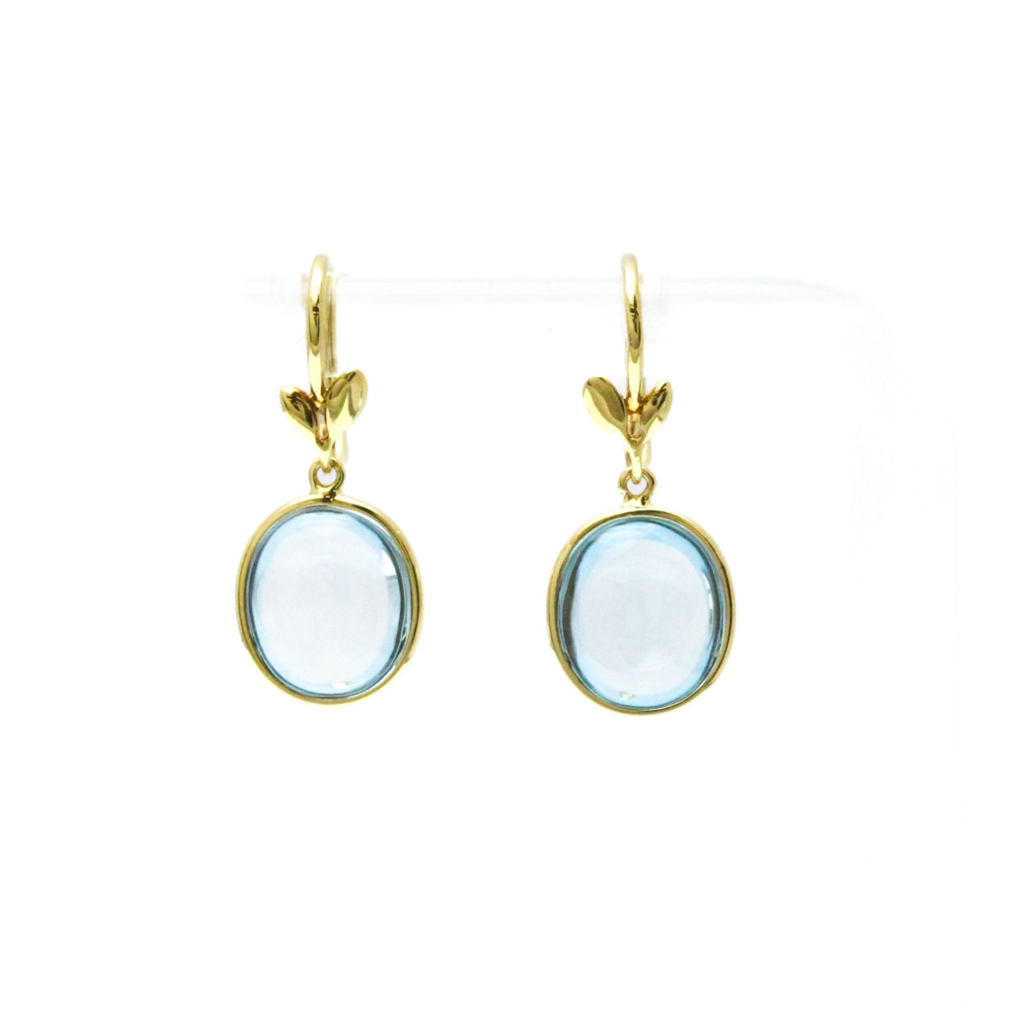 Tiffany Olive Leaf Aquamarine Earrings Aquamarine Yellow Gold (18K) Drop Earrings Yellow Gold