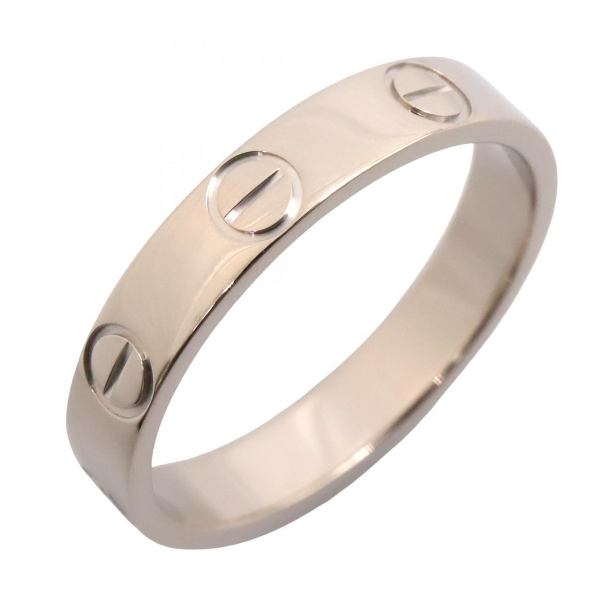 Cartier Mini Love Ring, 18K White Gold, Women's, Silver, B4085100