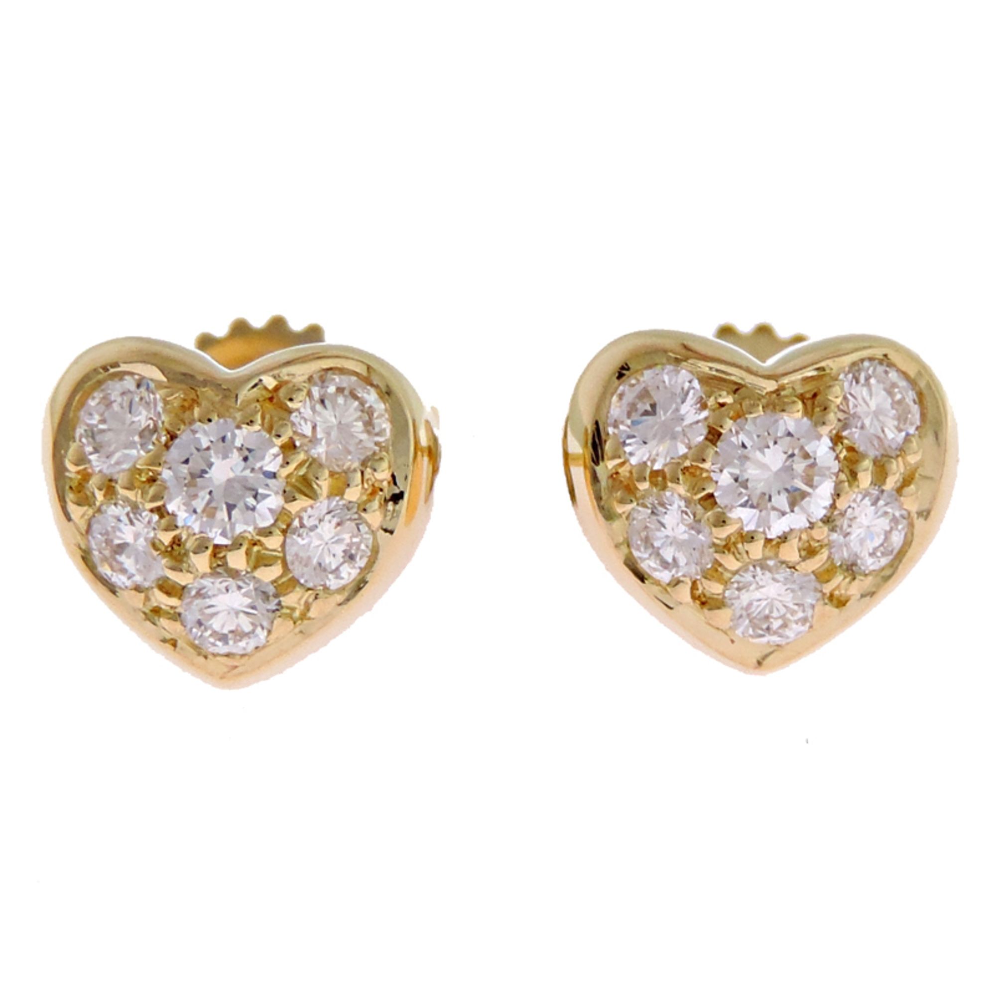 Tiffany Heart Diamond Women's Earrings in 750 Yellow Gold