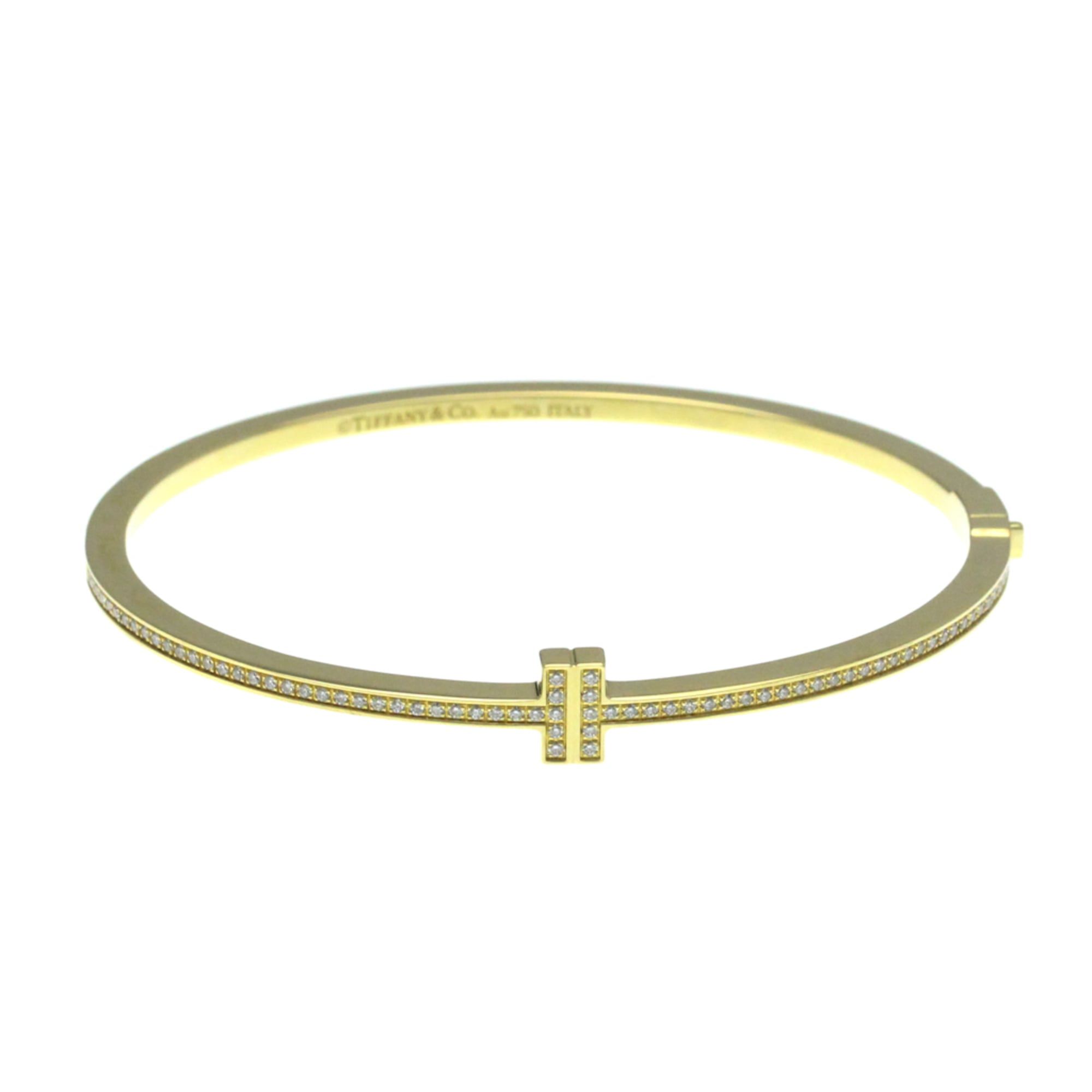 Tiffany Tiffany T Diamond Hinged Wire Bangle Yellow Gold (18K) Diamond Charm Bracelet Carat/0.33