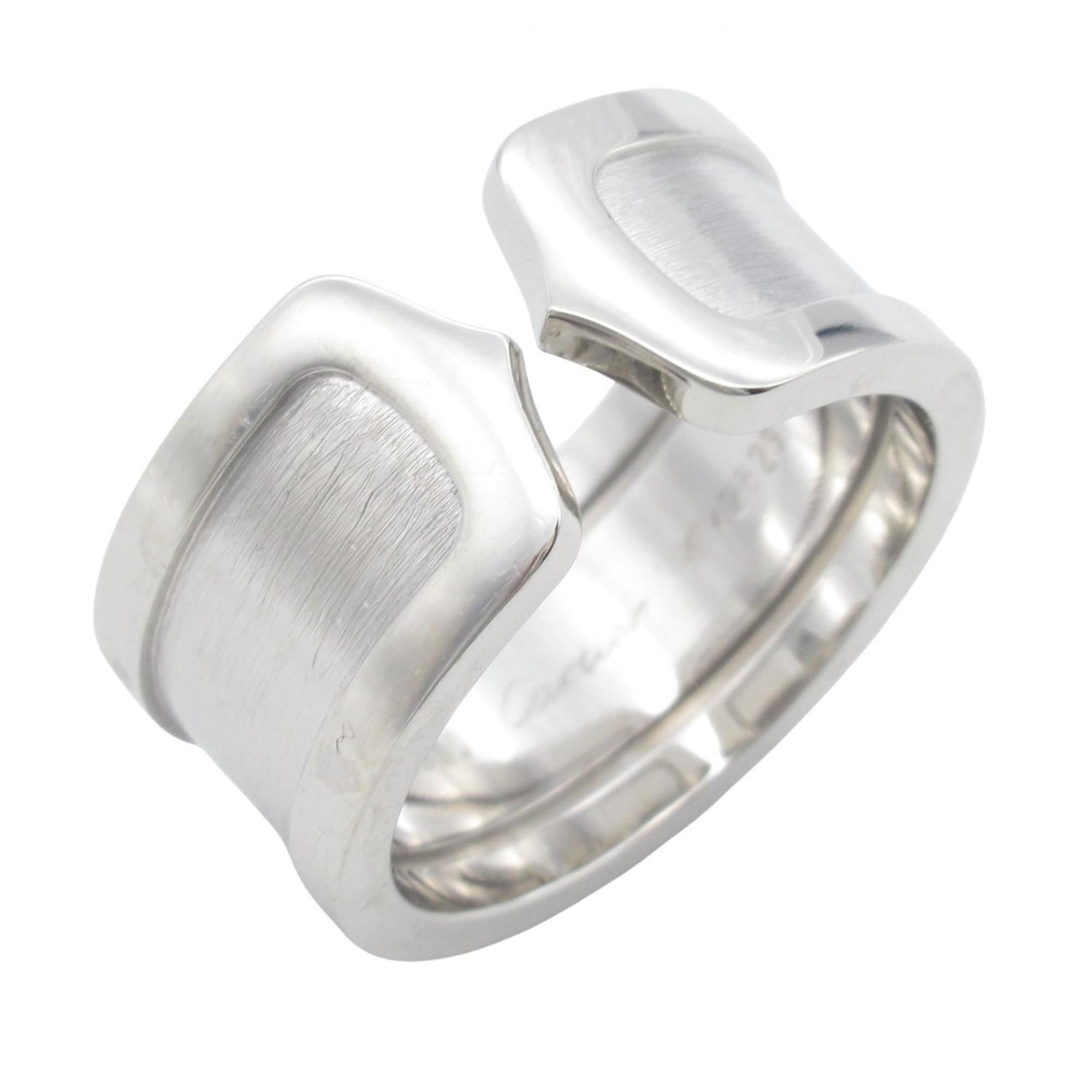 Cartier C2 Ring, 18K White Gold, Women's, Silver, B440655