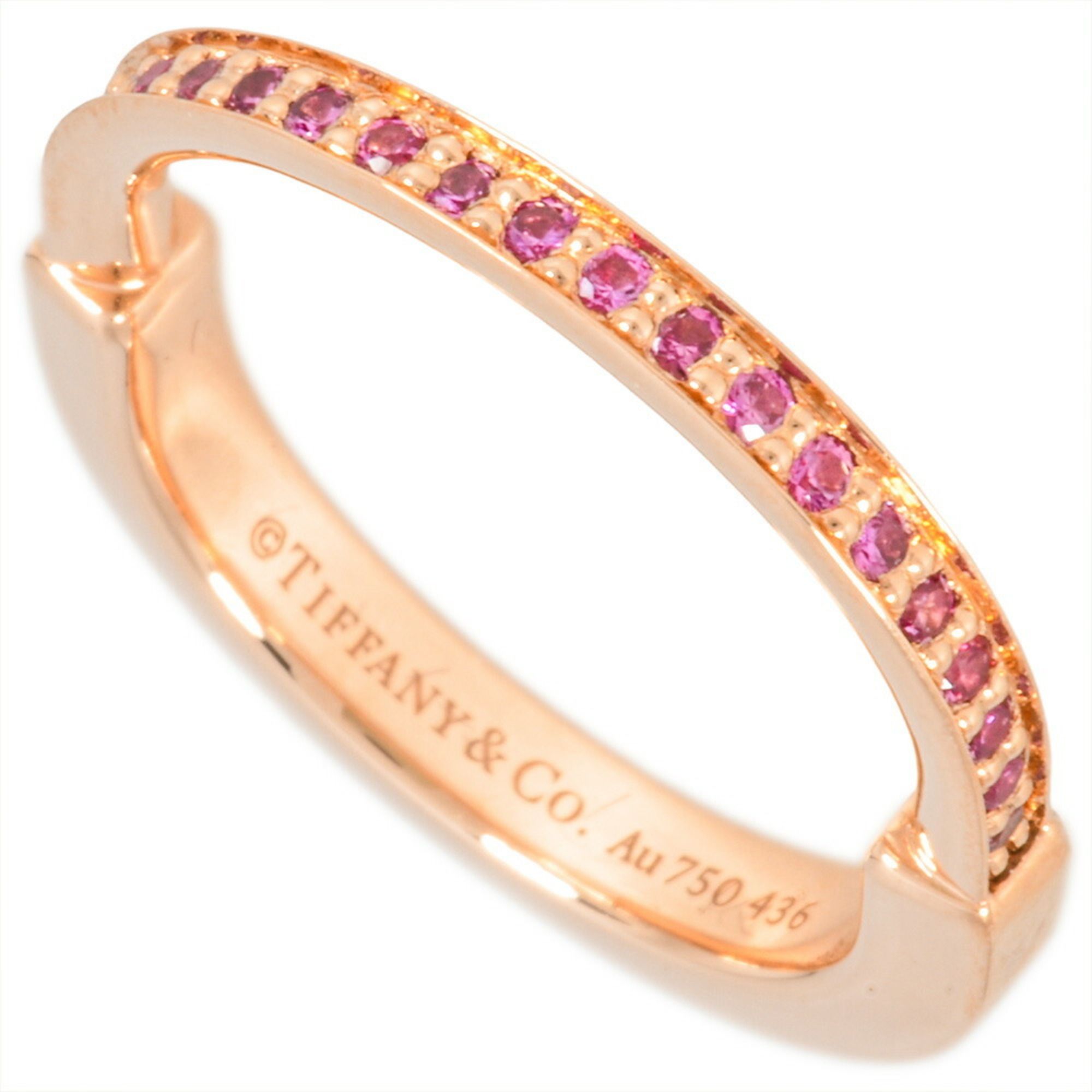 Tiffany & Co. Rock Small Ring Pink Sapphire Approx. Size 11 18KPG 4.2g Gold