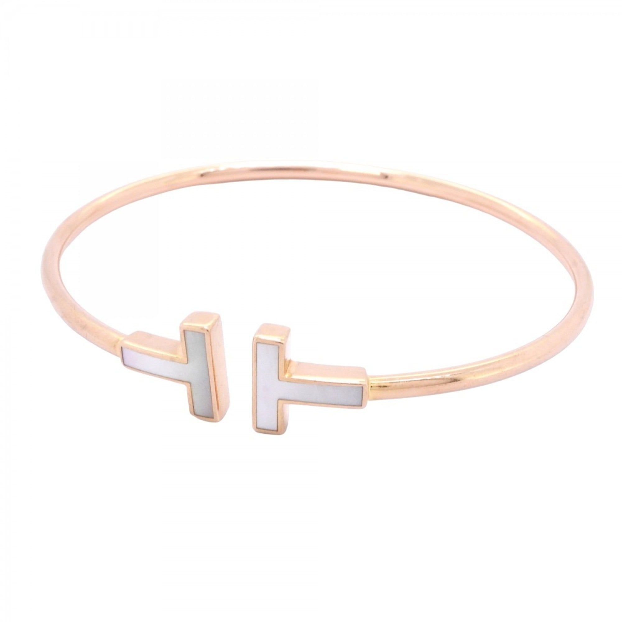 Tiffany Bangle T-Wire 18KPG Pink Gold Mother of Pearl Women's