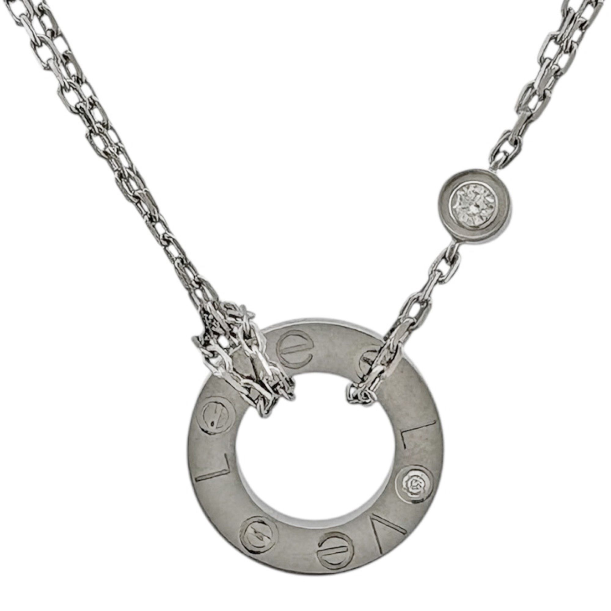 Cartier Love Circle Necklace, 18k Gold with Diamonds, Women's, Pre-owned