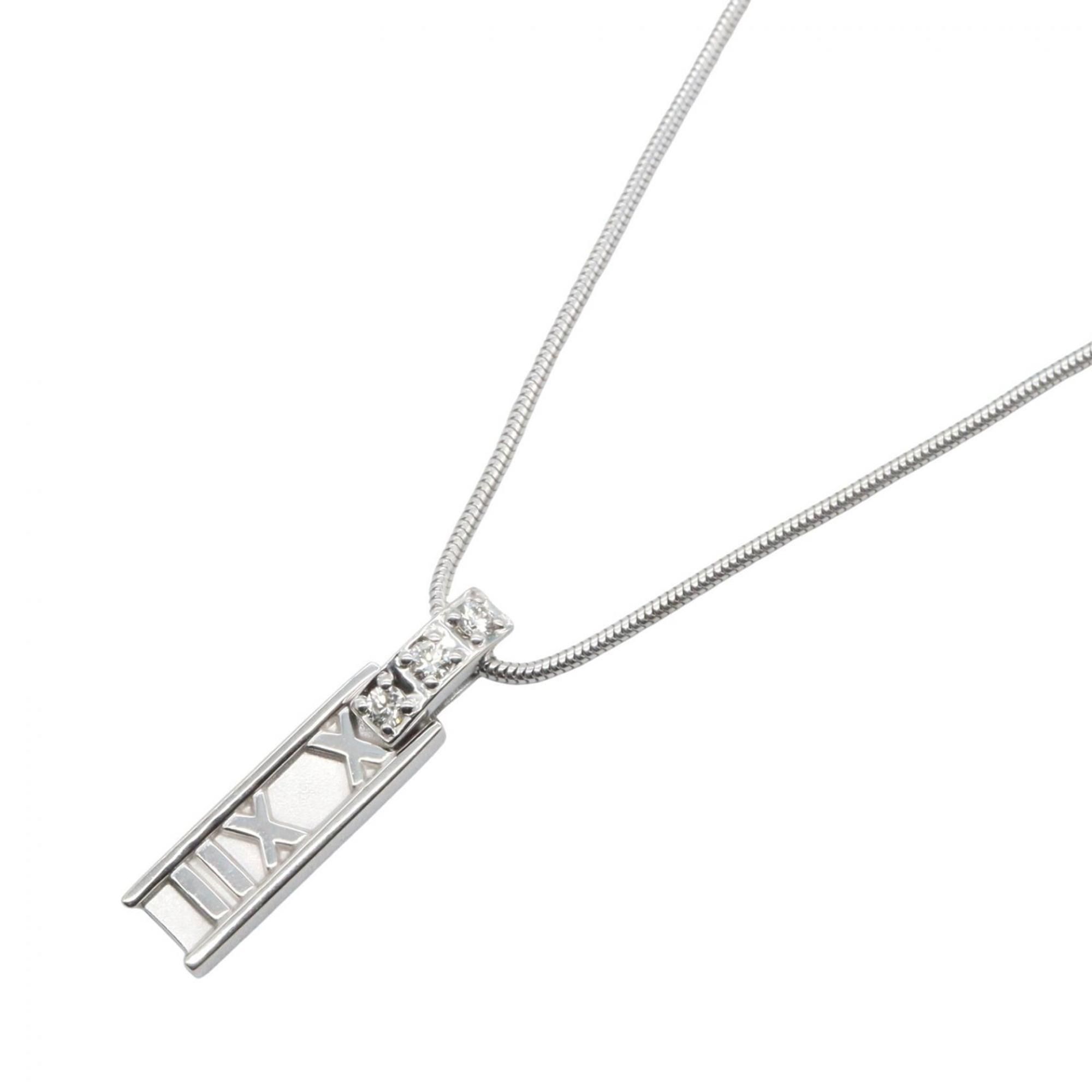 Tiffany & Co. Atlas Diamond Necklace in 18K White Gold with Diamonds, available silver and clear ton